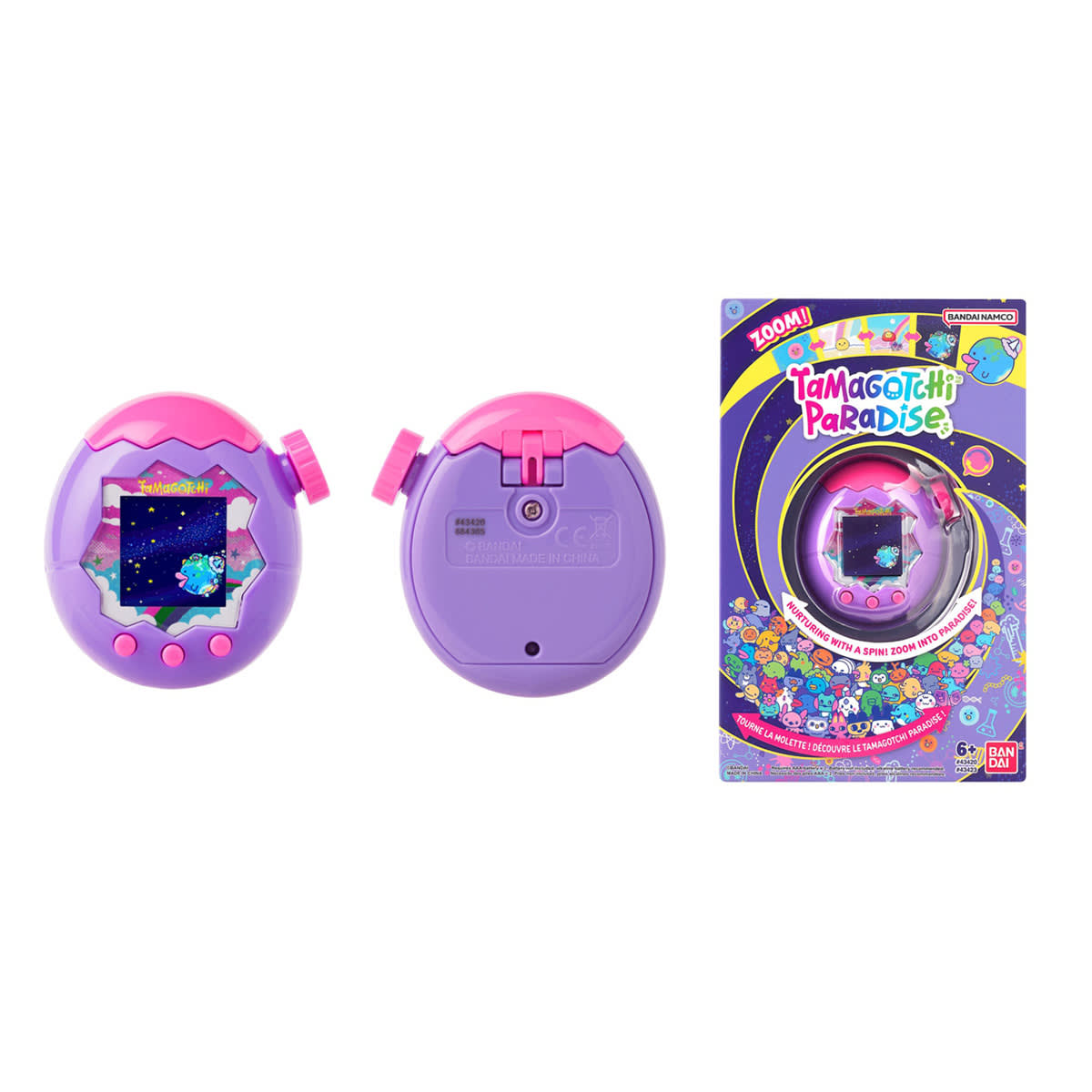 BANDAI Tamagotchi Paradise Purple Sky - Virtual Pet Toy With Zoom