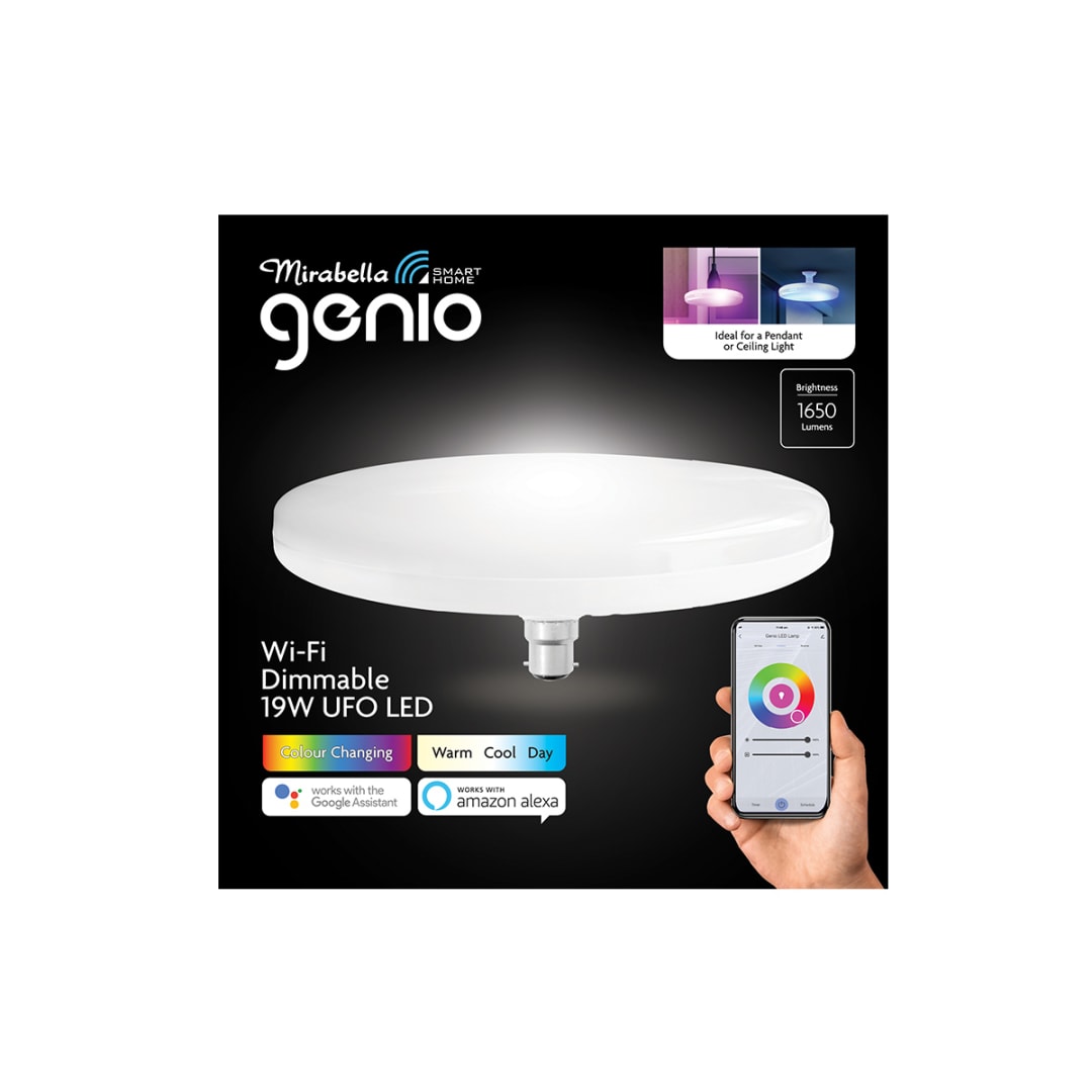 Mirabella Genio Smart Home WiFi Dimmable UFO LED light Kmart