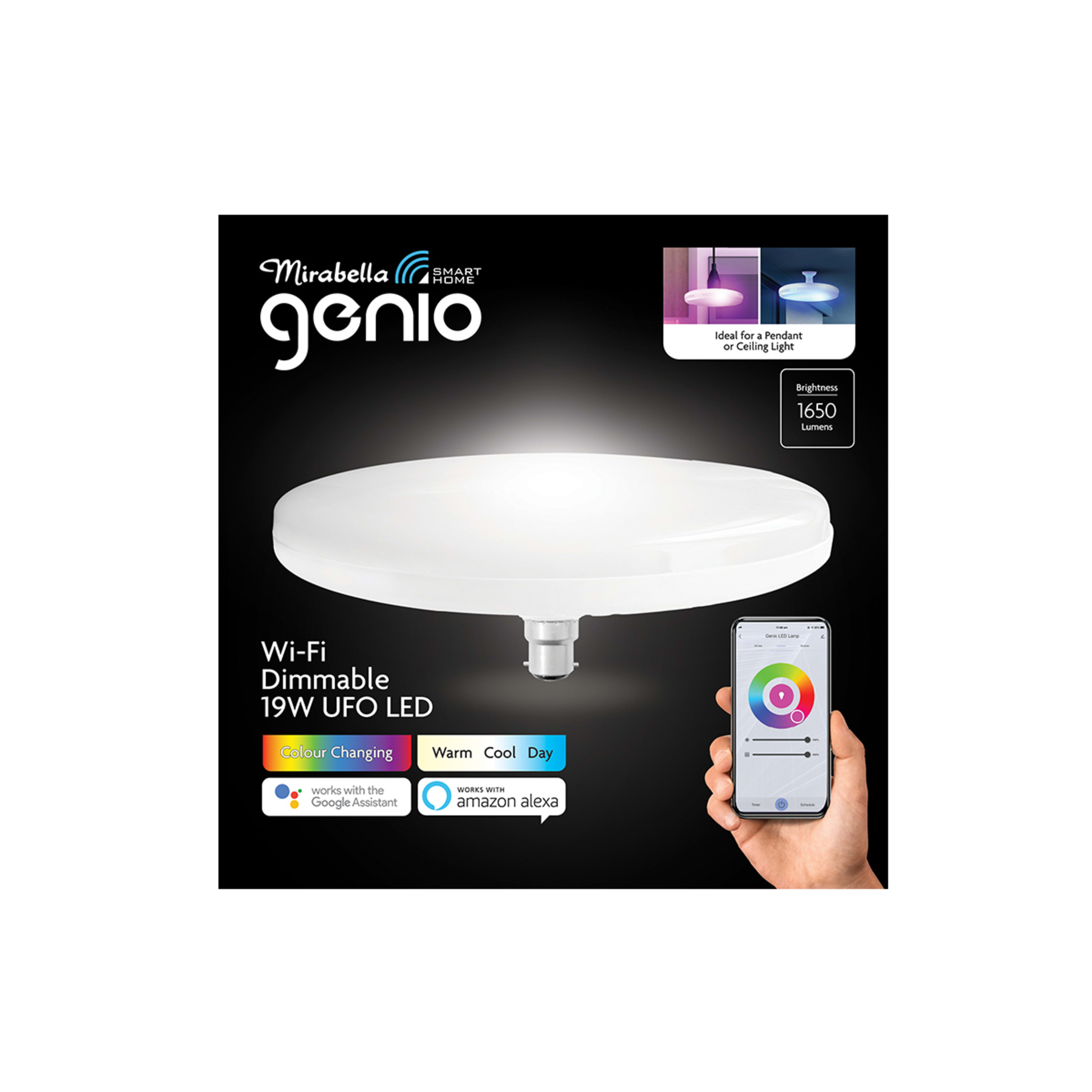 Mirabella Genio Smart Home WiFi Dimmable UFO LED light Kmart