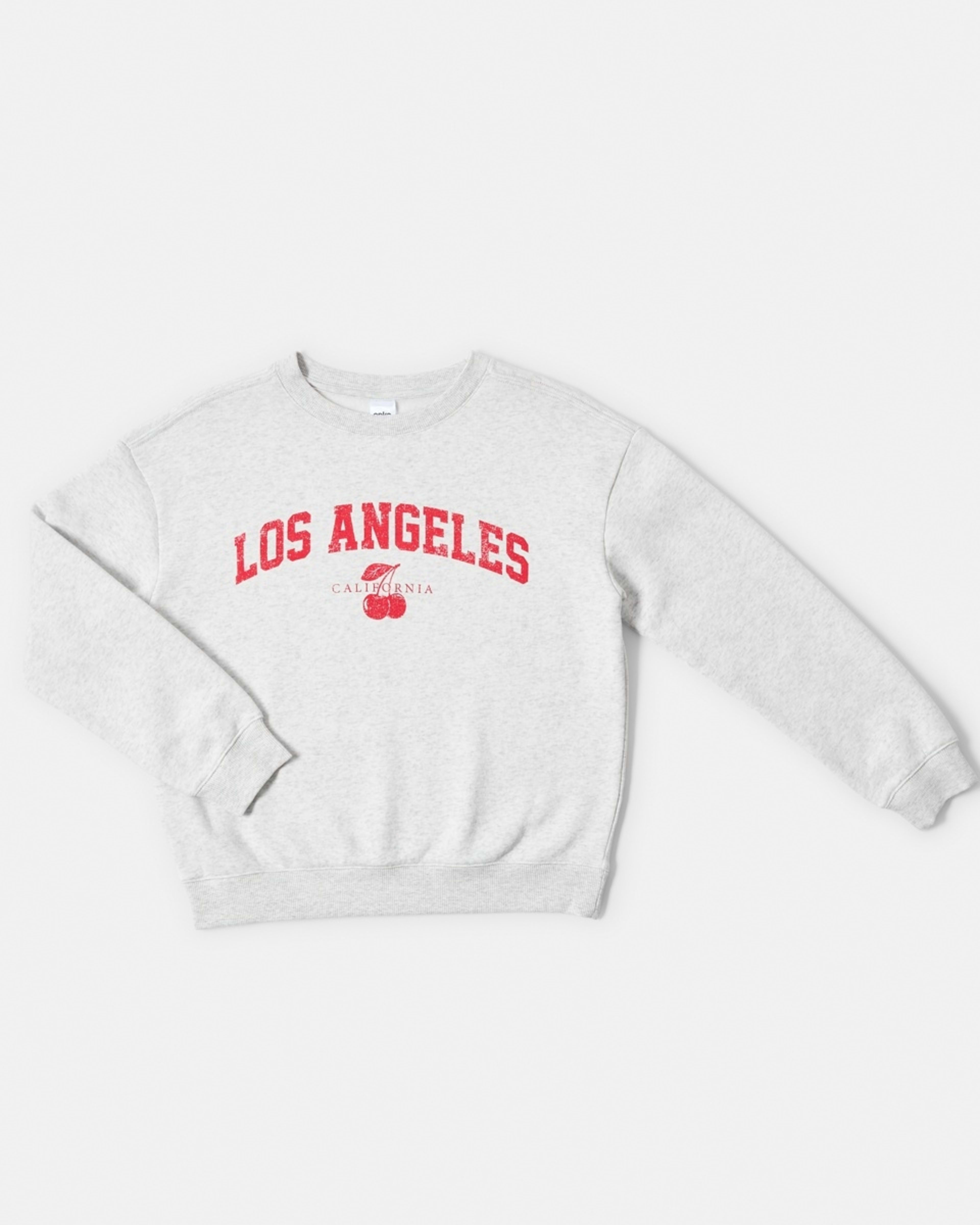 7 Print Crew Neck Sweatshirt La California White Marle, 7 of 8