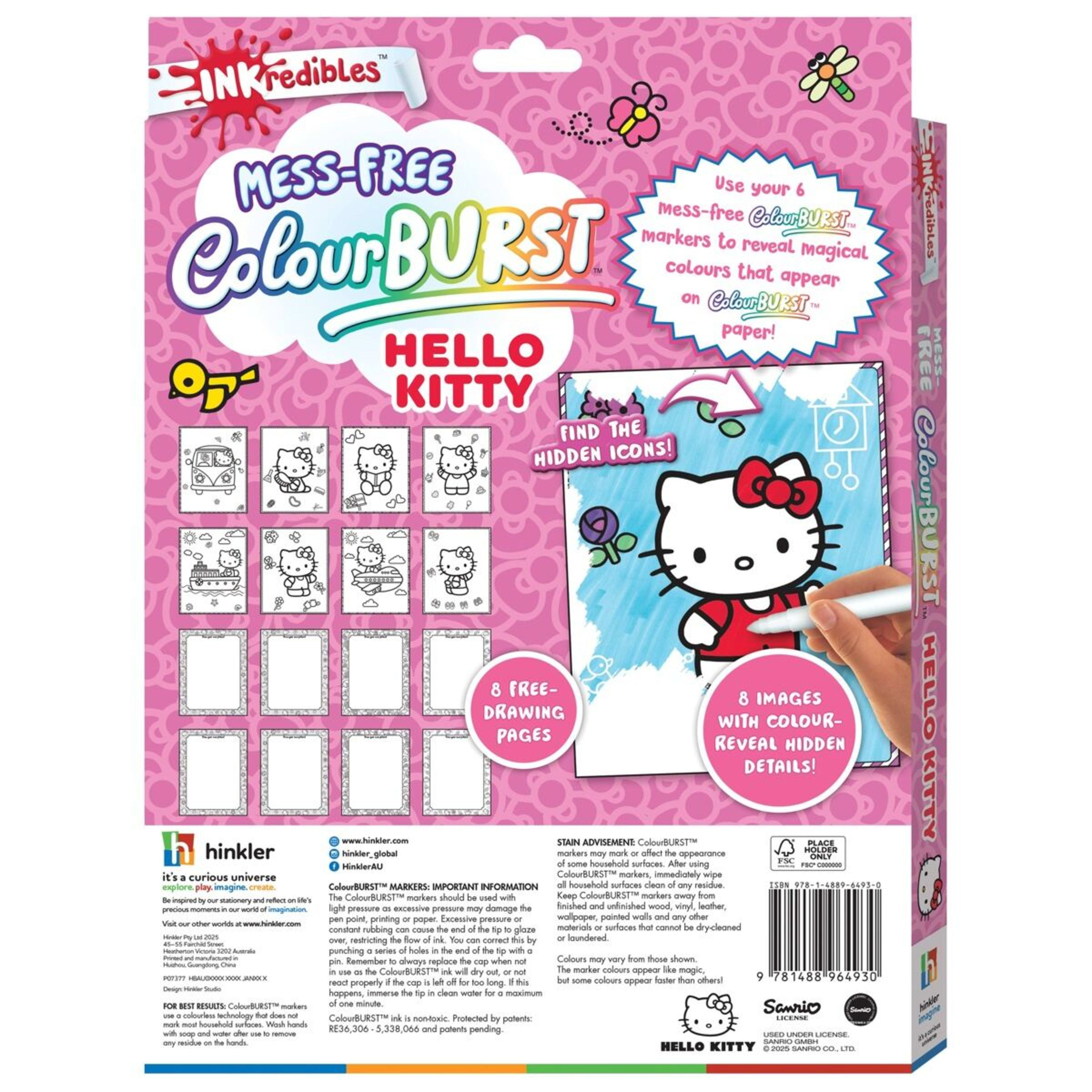 2 INKredibles Mess-Free ColourBurst Hello Kitty Activity Kit - Book, 2 of 6