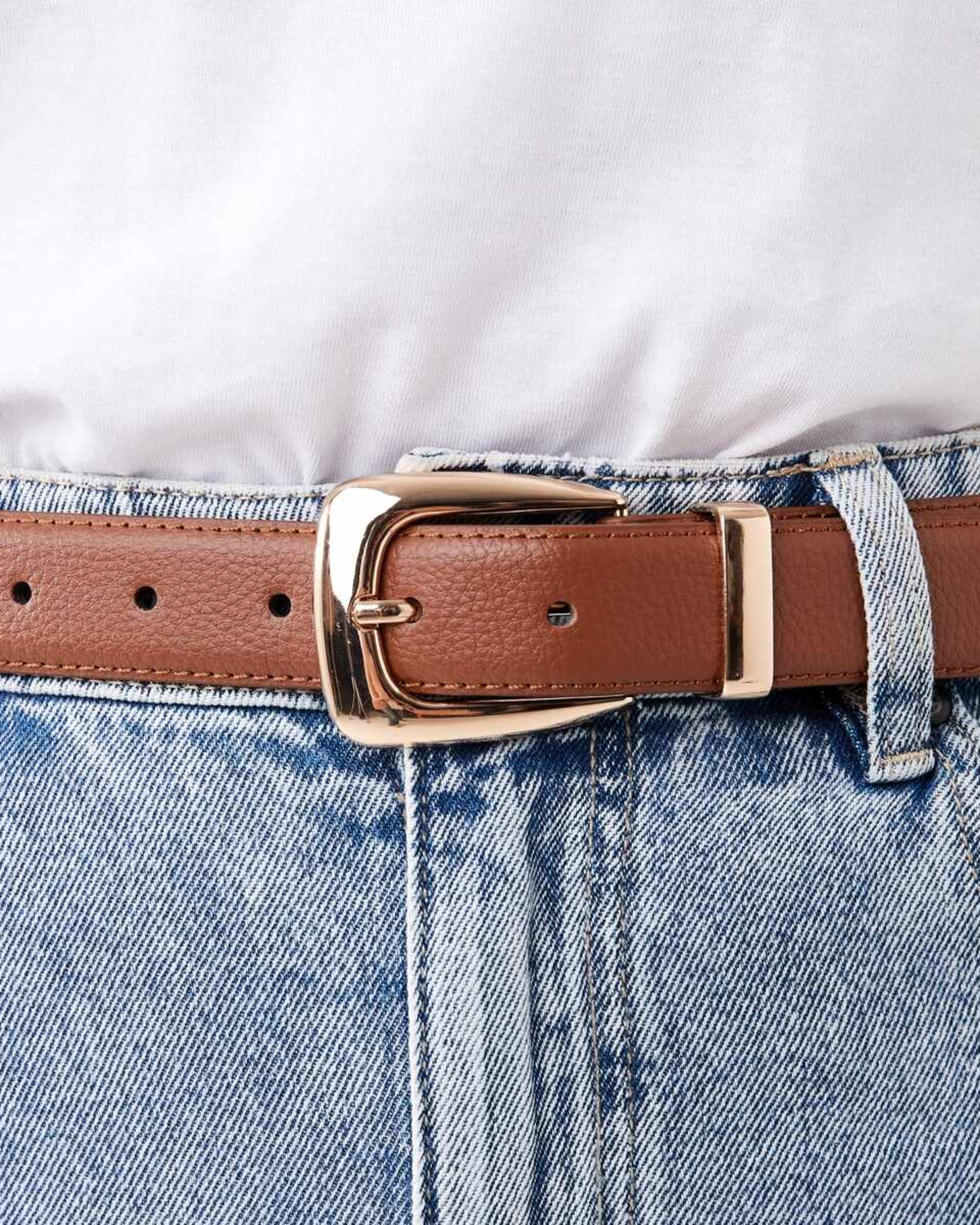 6 Statement Buckle Belt RICH TAN, 6 of 6