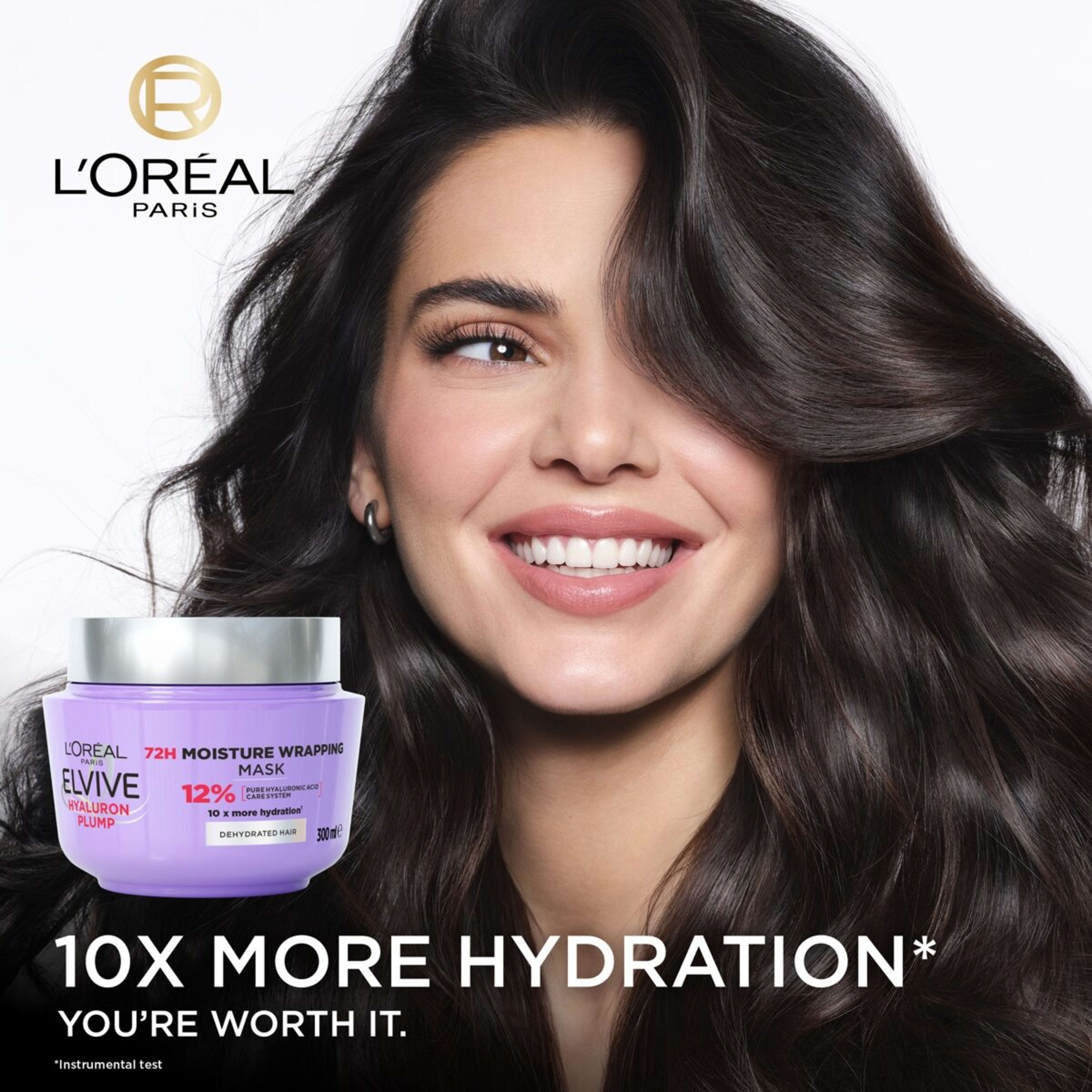 3 L'Oreal Paris Elvive Hyaluron Plump 72H Moisture Wrapping Mask 300ml - Hyaluronic Acid, 3 of 9