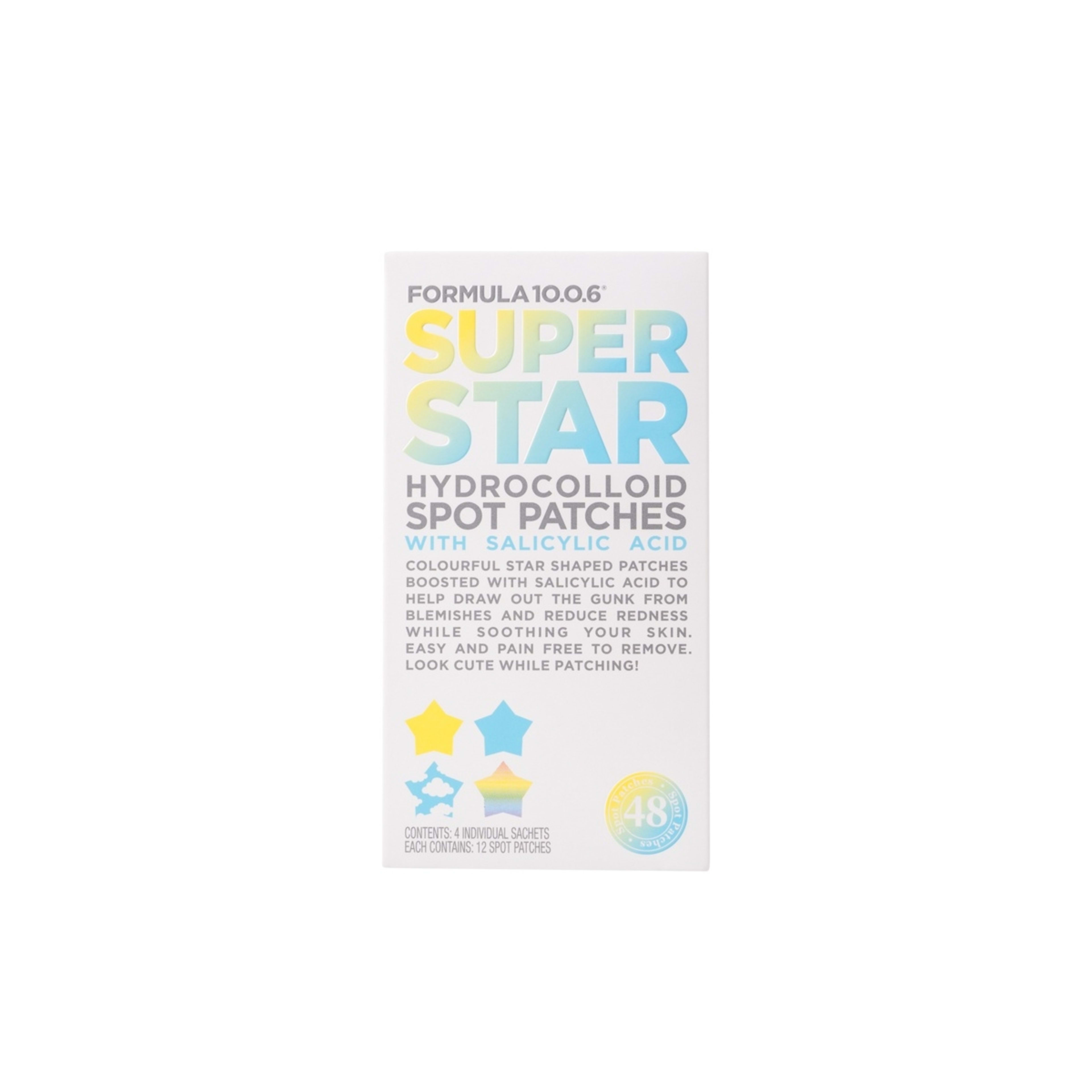 1 Formula 10.0.6 48 Piece Super Star Hydrocolloid Spot Patches - Salicylic Acid