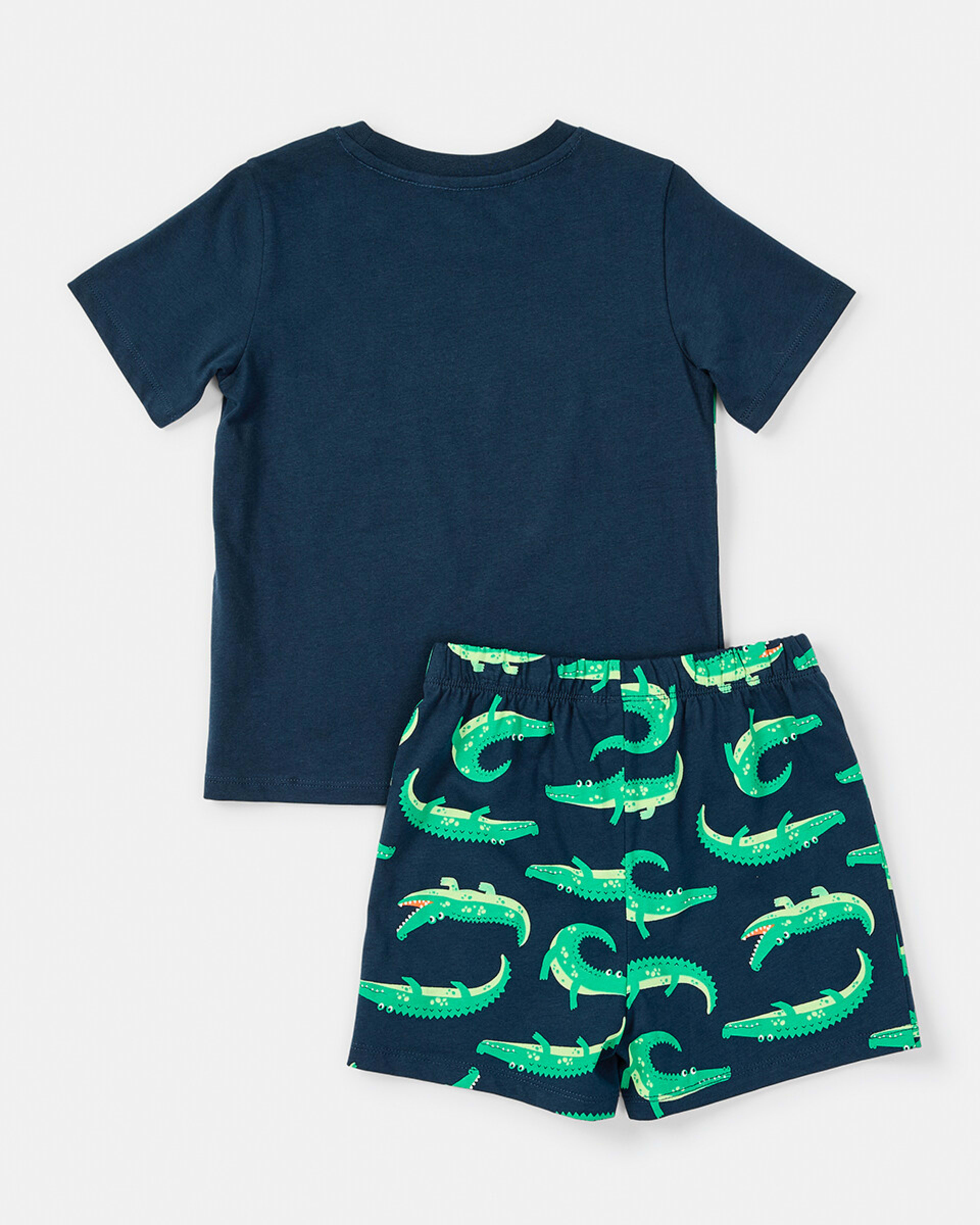 8 Short Sleeve Jersey Knit Pyjama Set Crocdrsblu, 8 of 10