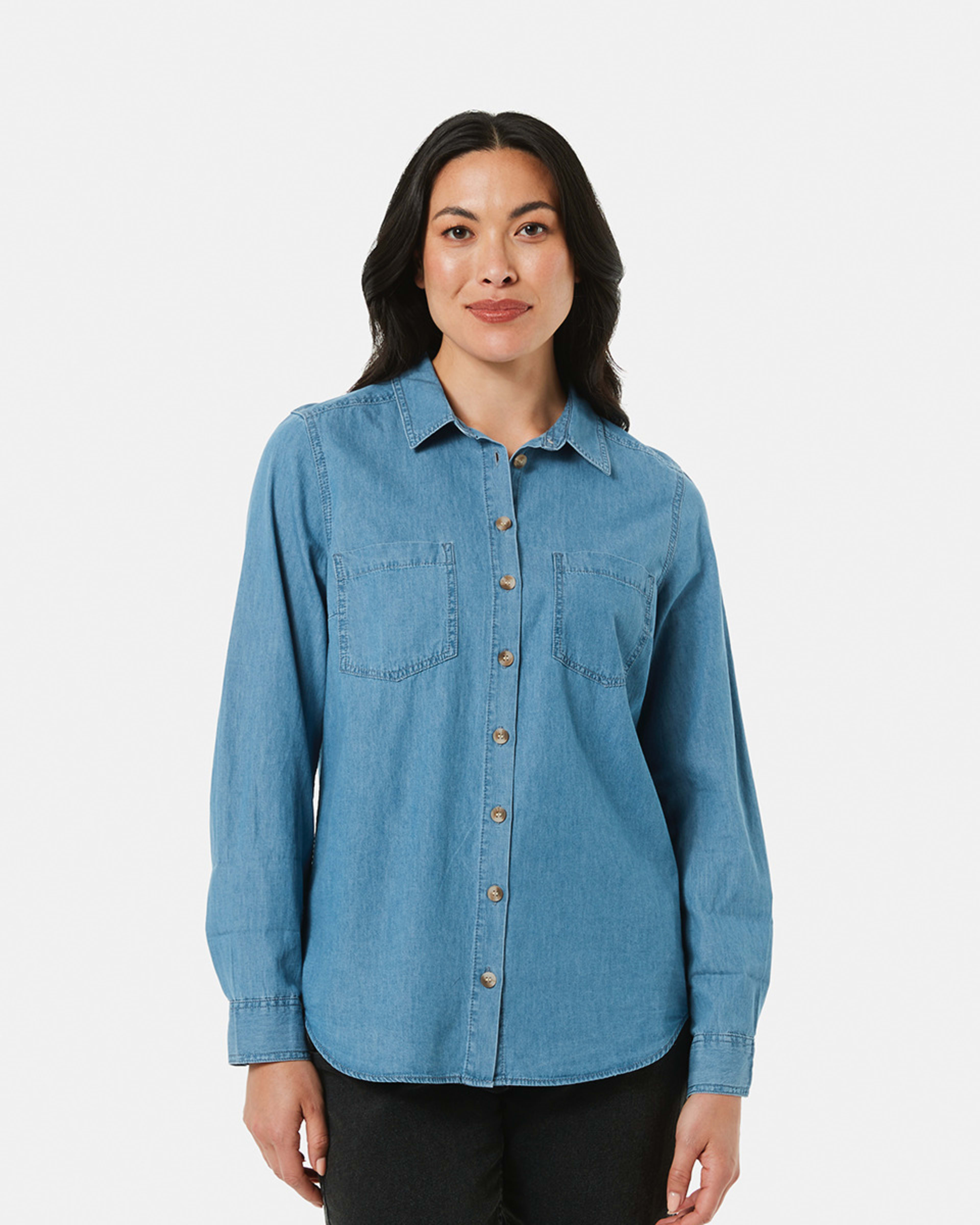 Long Sleeve Chambray Shirt - Kmart