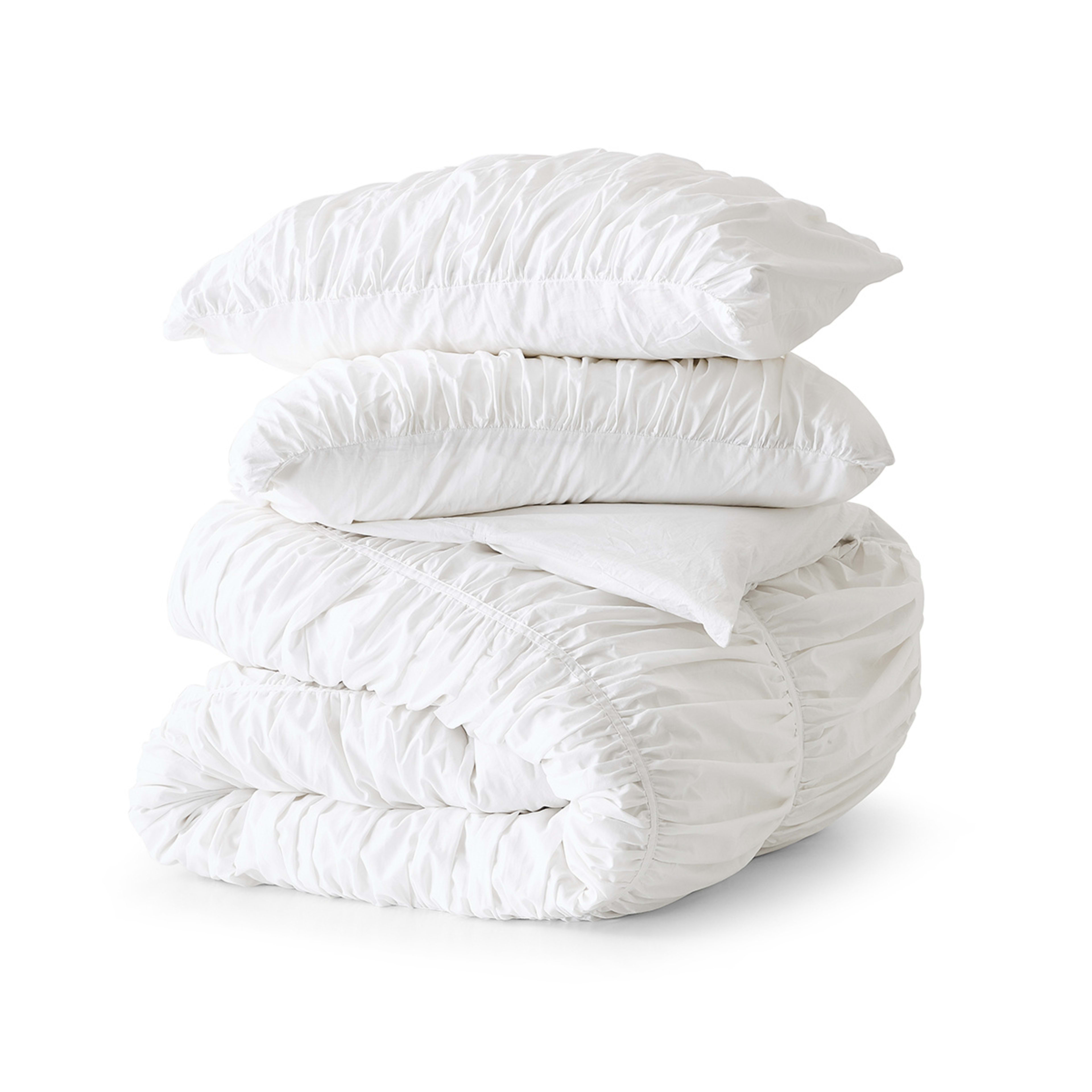 5 Arlo Cotton Quilt Cover Set - Single Bed, White, 5 of 6