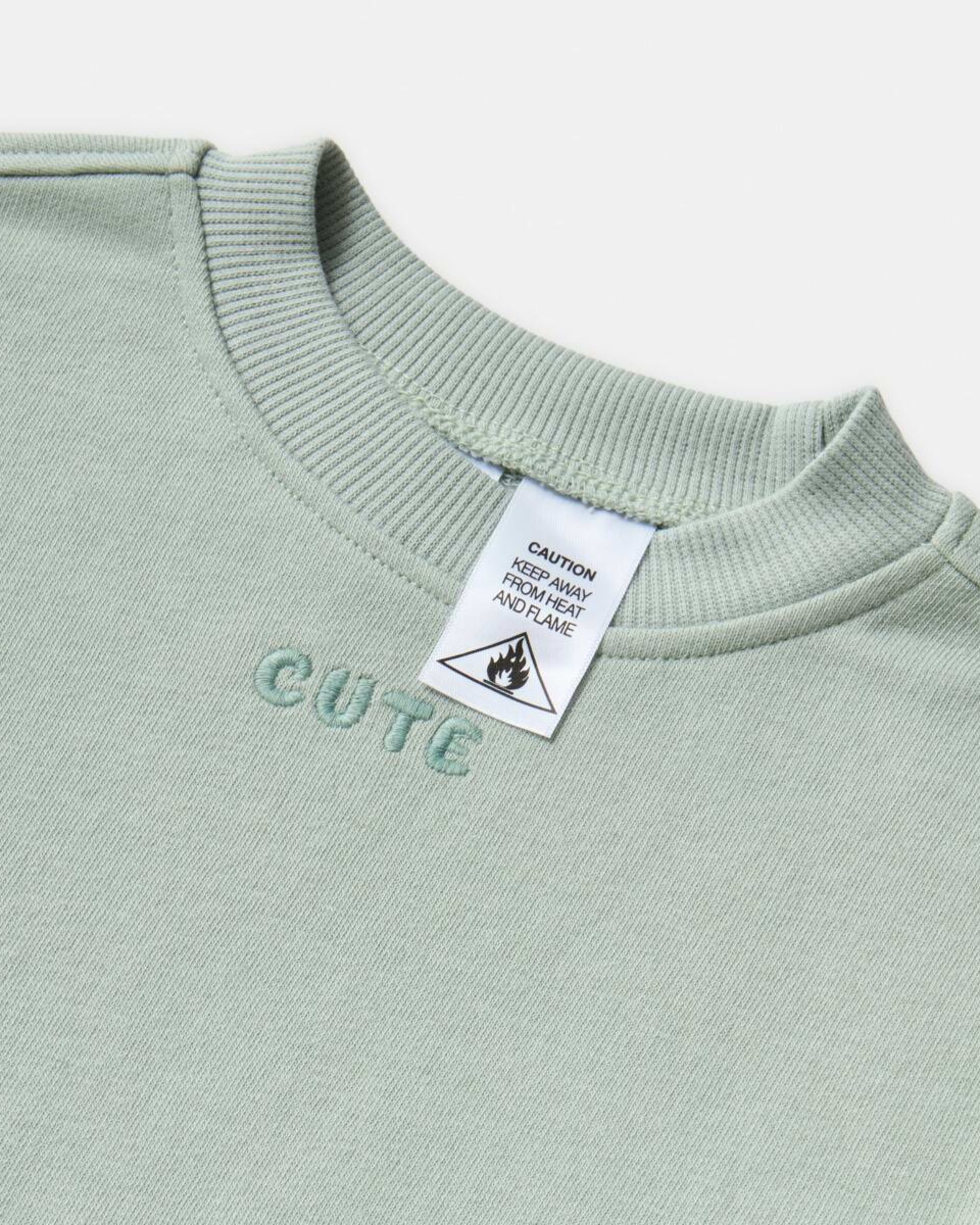 4 Long Sleeve Terry Bodysuit AQUA GREY CUTE, 4 of 5
