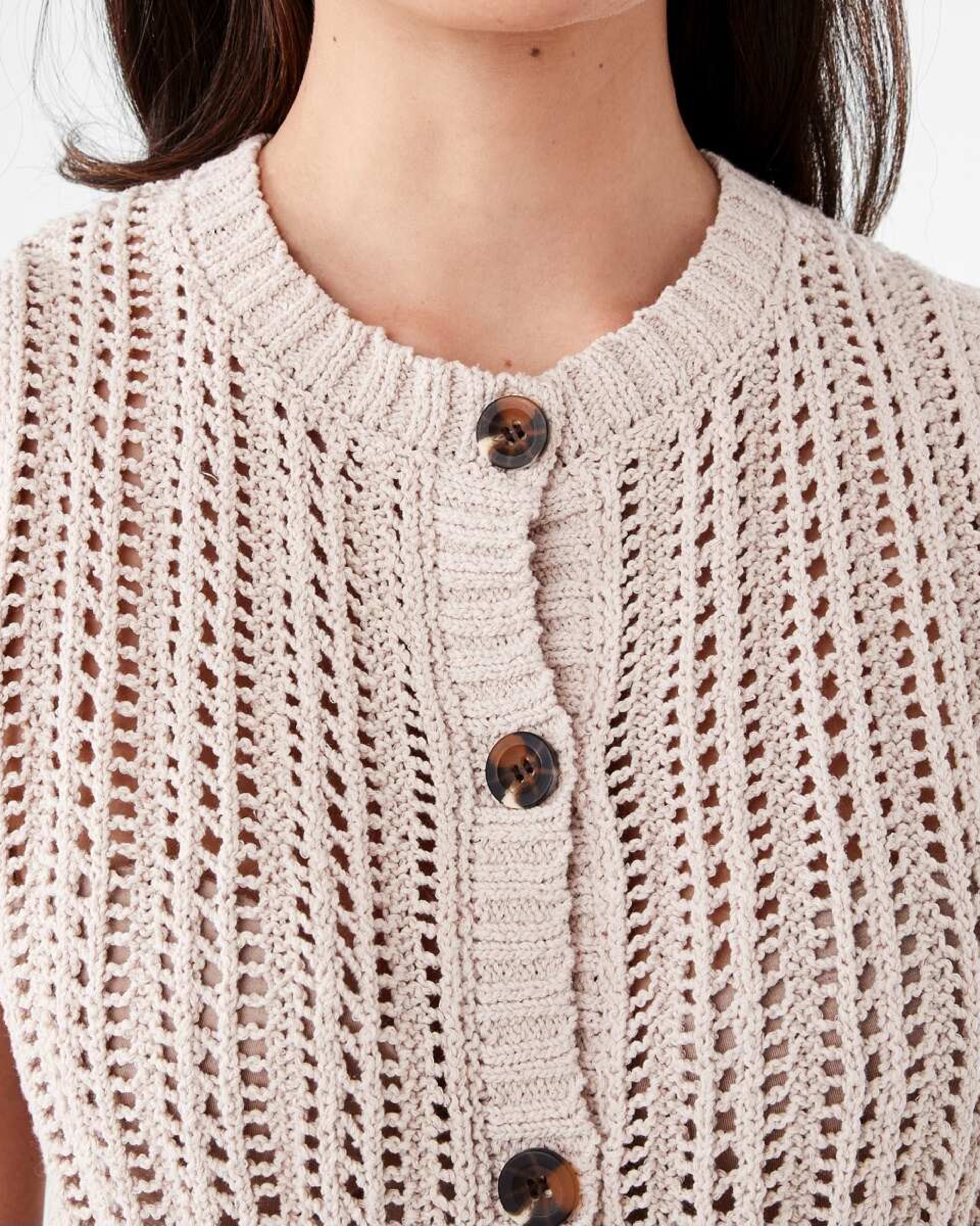 5 Knit Vest Bone Beige, 5 of 6