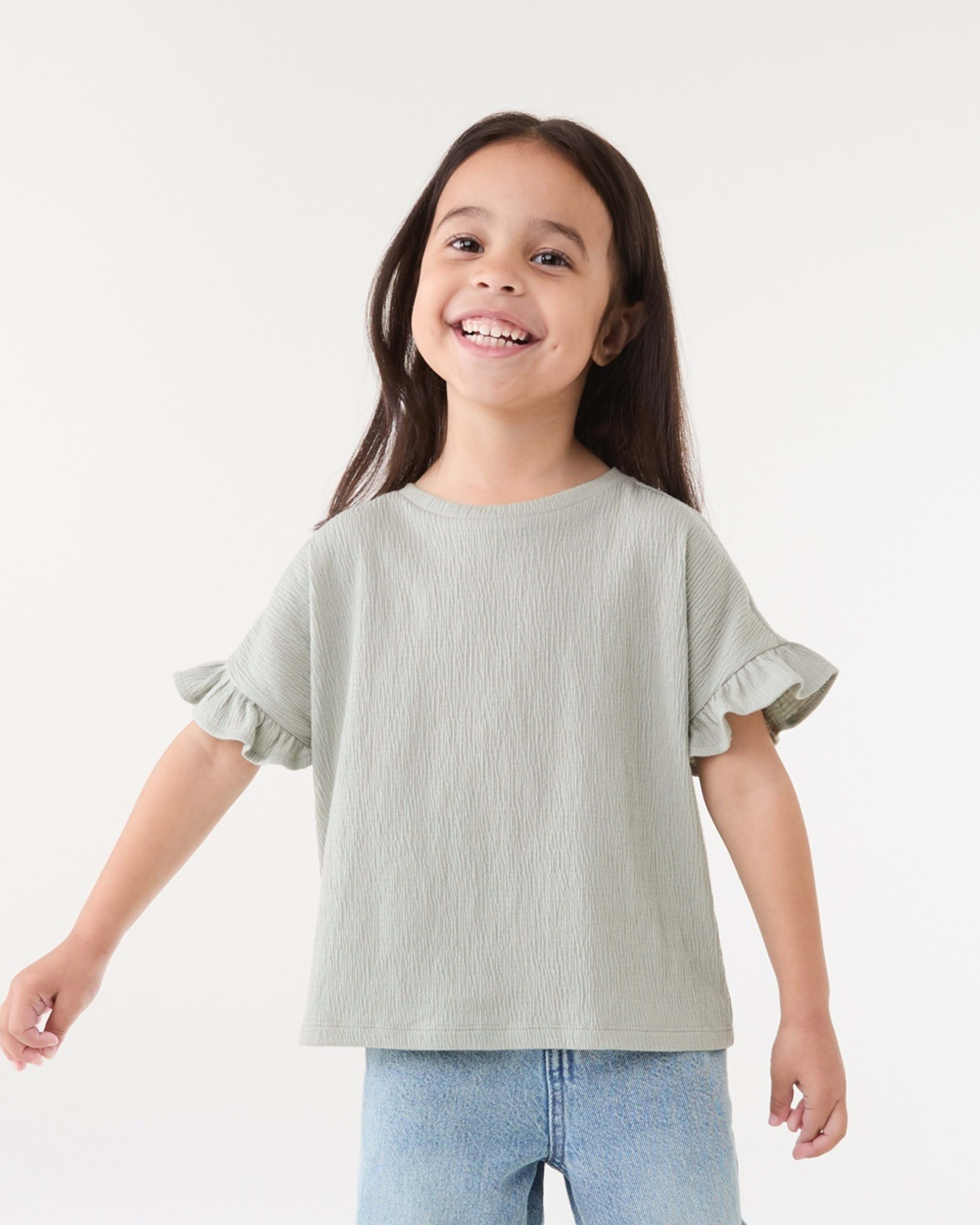 1 Short Sleeve Crinkle T-shirt AQUA GREY