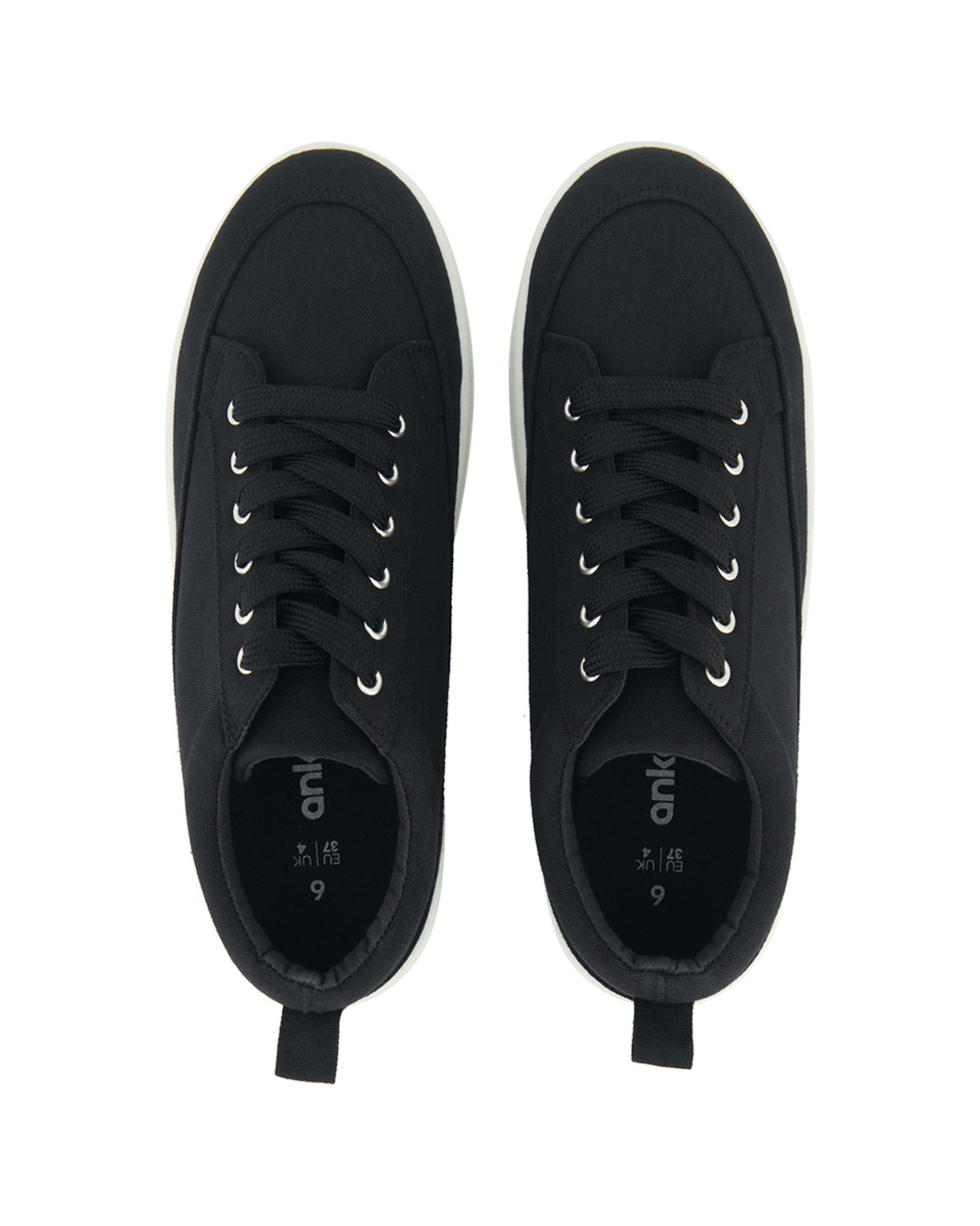 2 Canvas Flatform Sneakers Black, 2 of 5