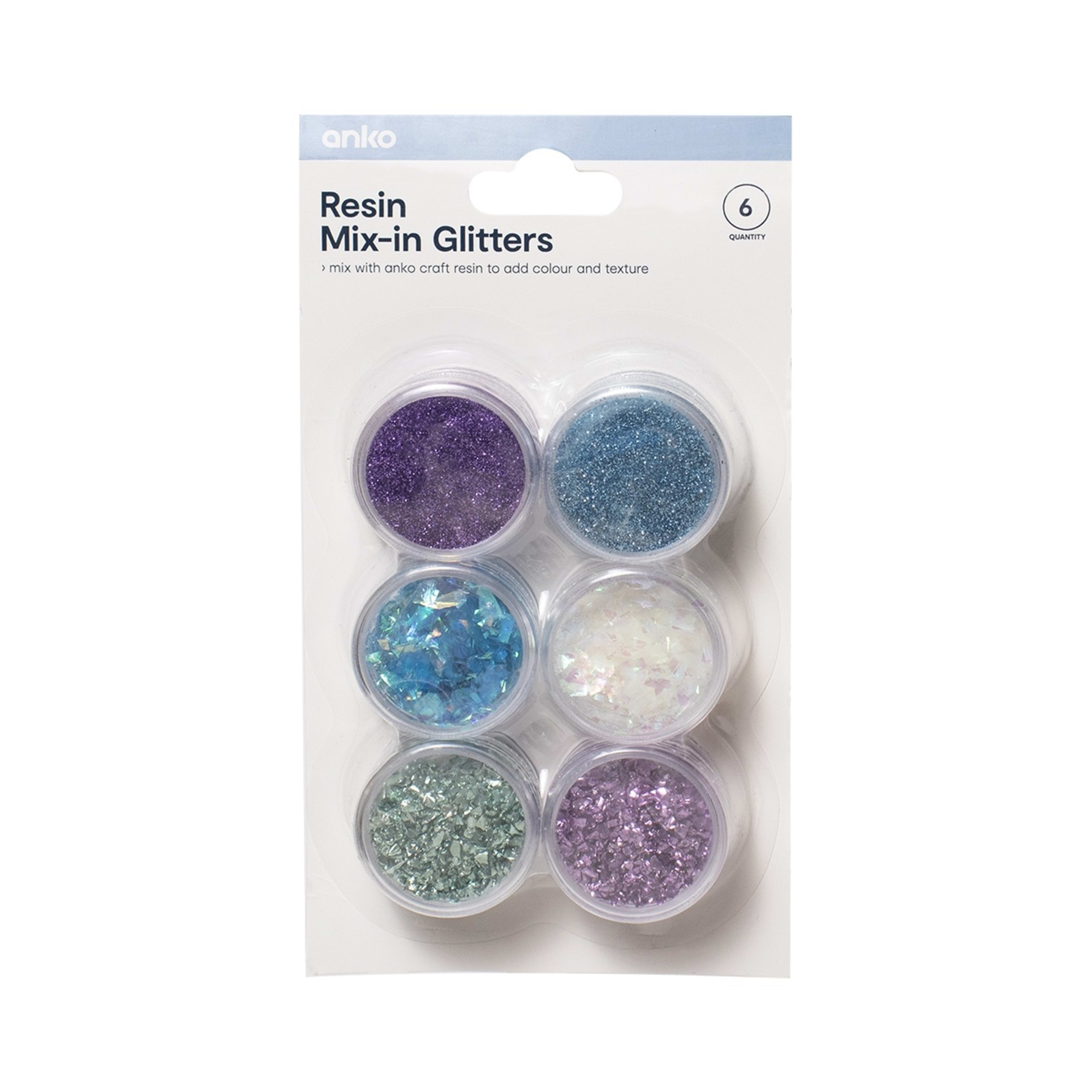 6 Pack Resin MixIn Cool Glitters Kmart
