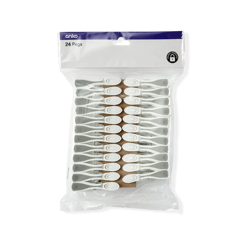 24 Pack Soft Grip Plastic Pegs Kmart