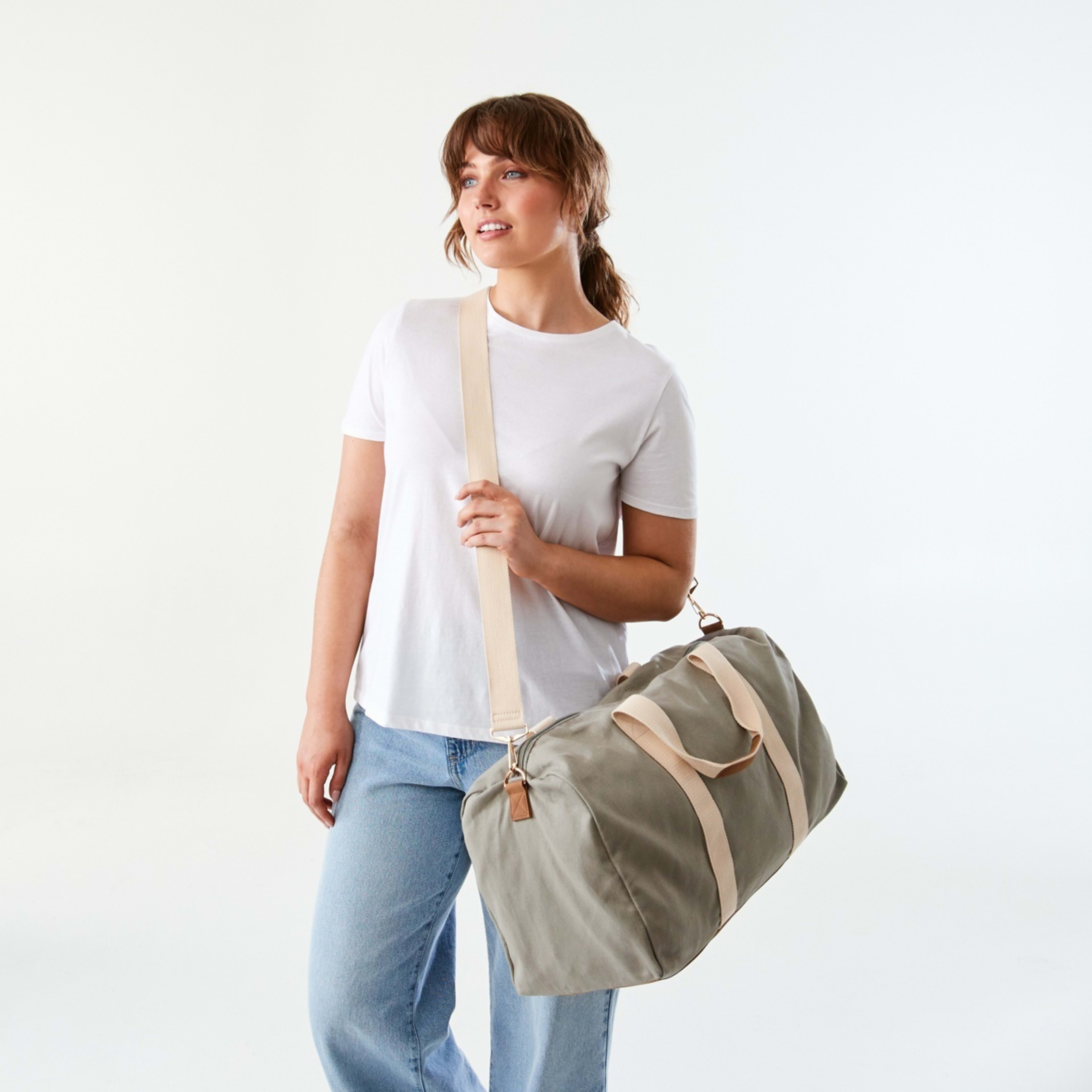 5 Canvas Weekender Bag Soft Sage Green, 5 of 5