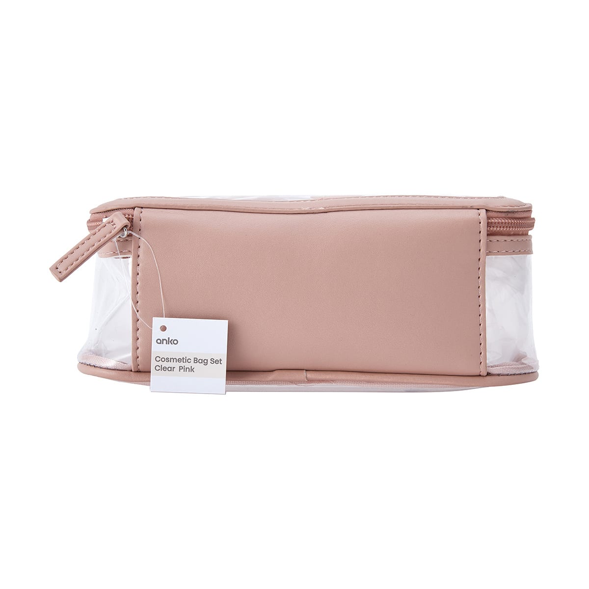 Cosmetic Bag Set Clear Pink Kmart