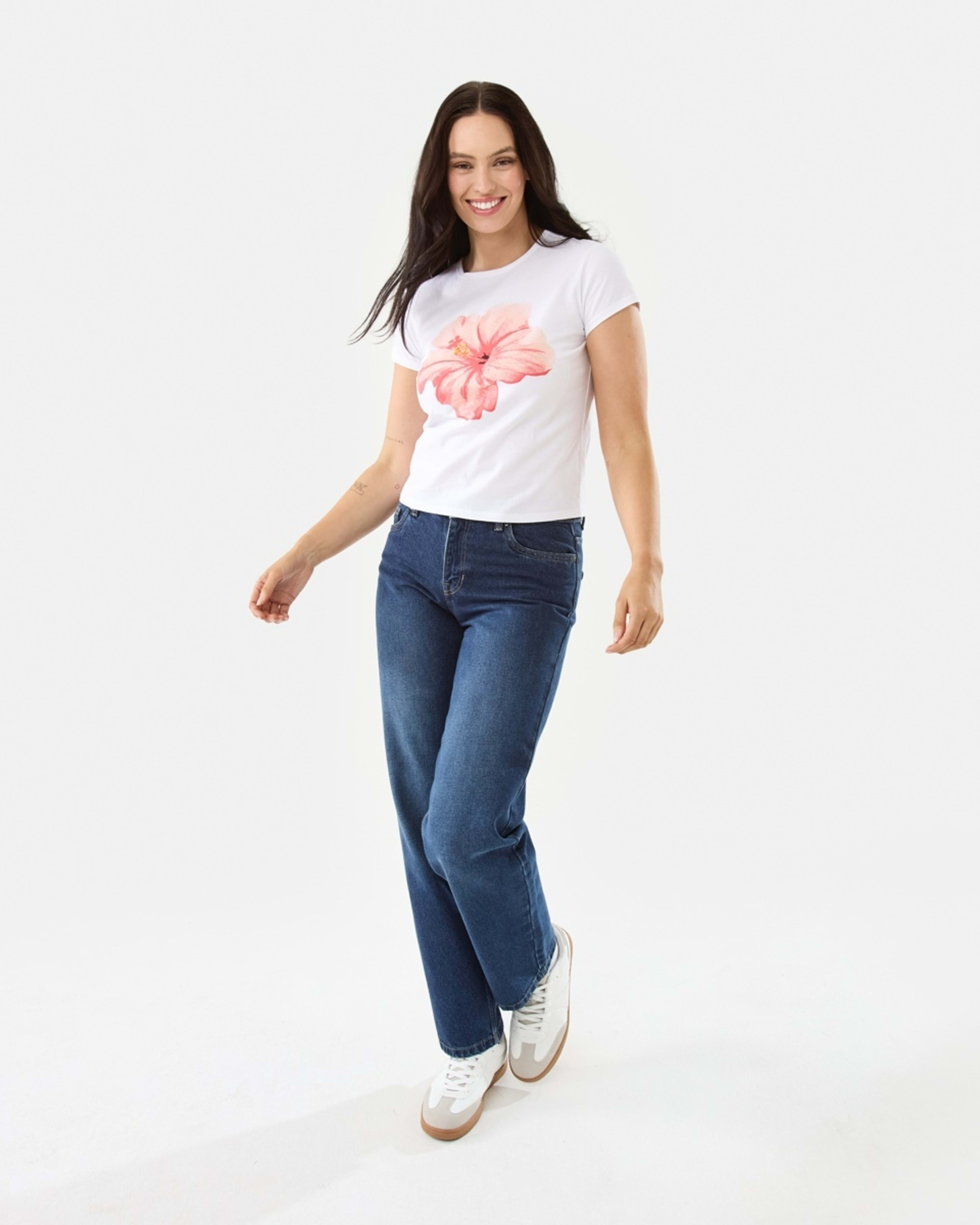 2 Short Sleeve Neat Print T-shirt Hibiscus, 2 of 8