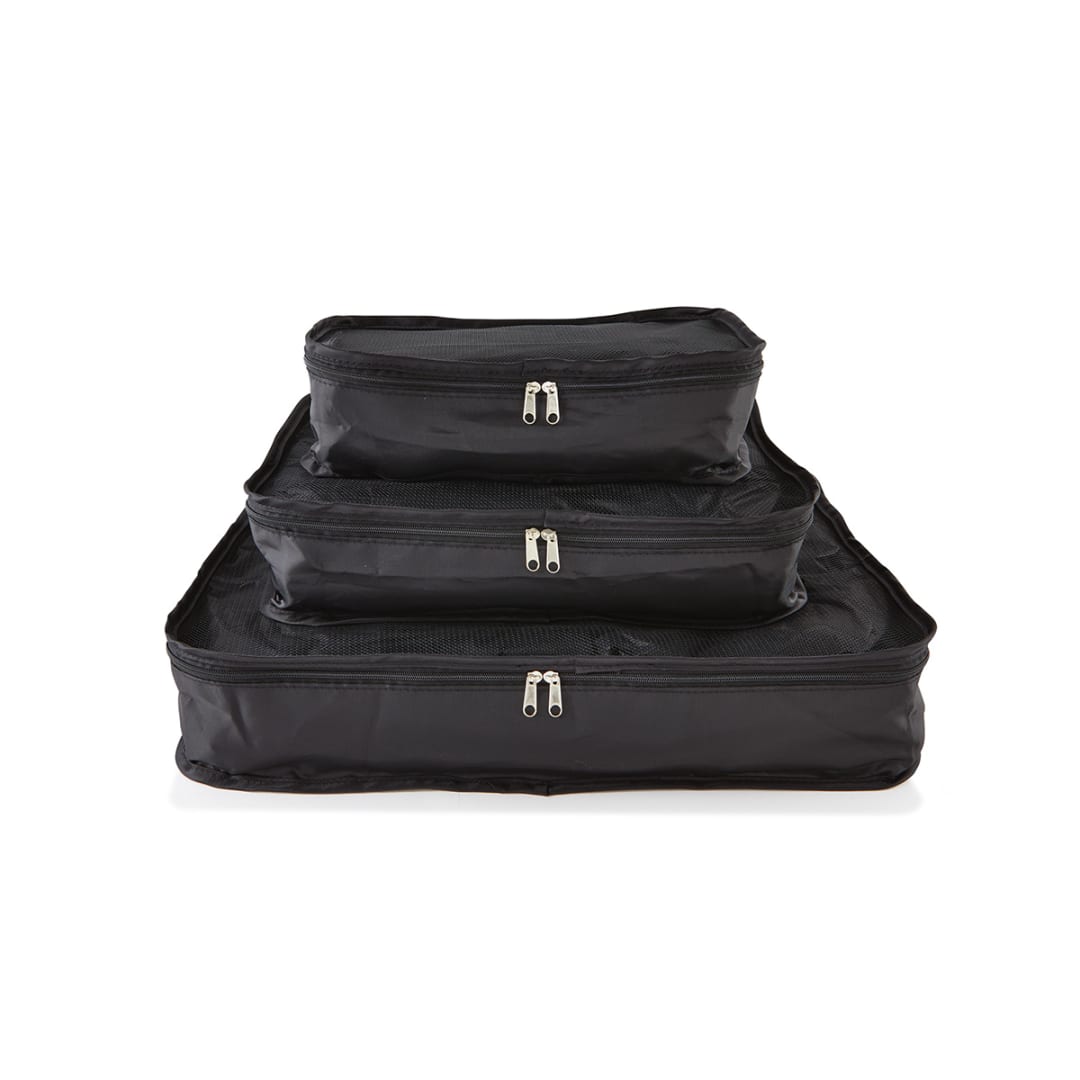 3 Piece Packing Cube Black Kmart