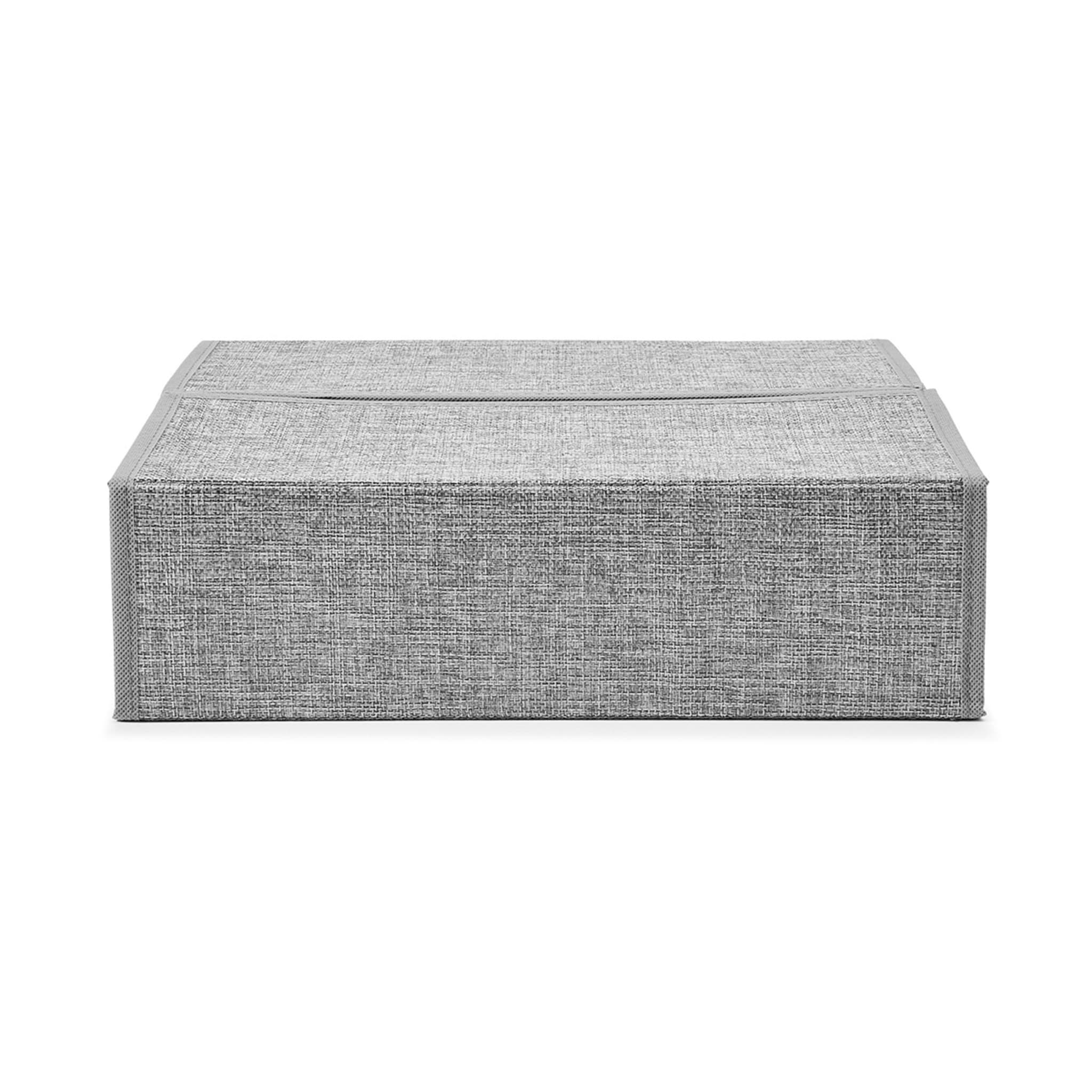 Linen Look Bed Linen Box - Charcoal - Kmart NZ