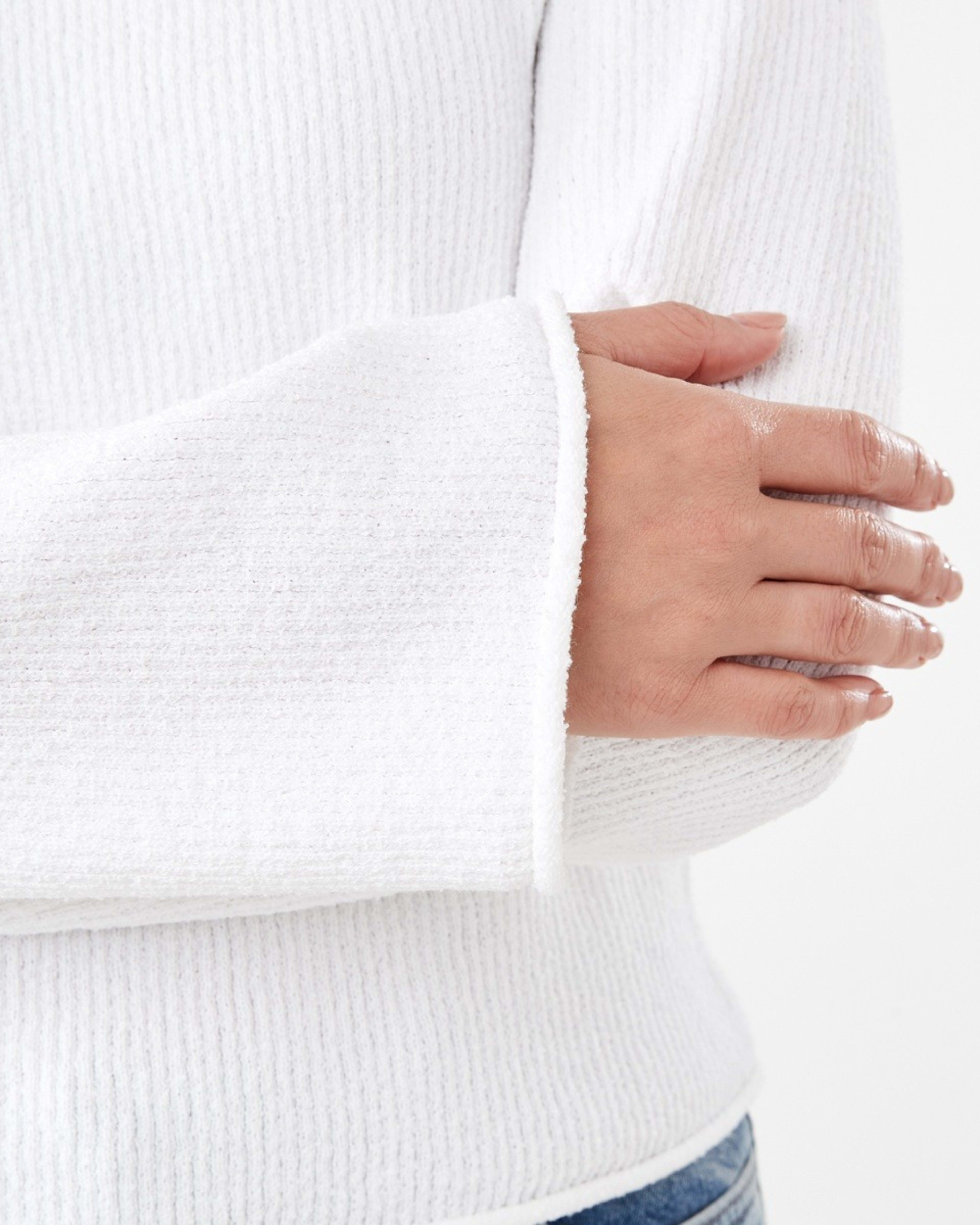 5 Textured Boat Neck Jumper WHITE, 5 of 6