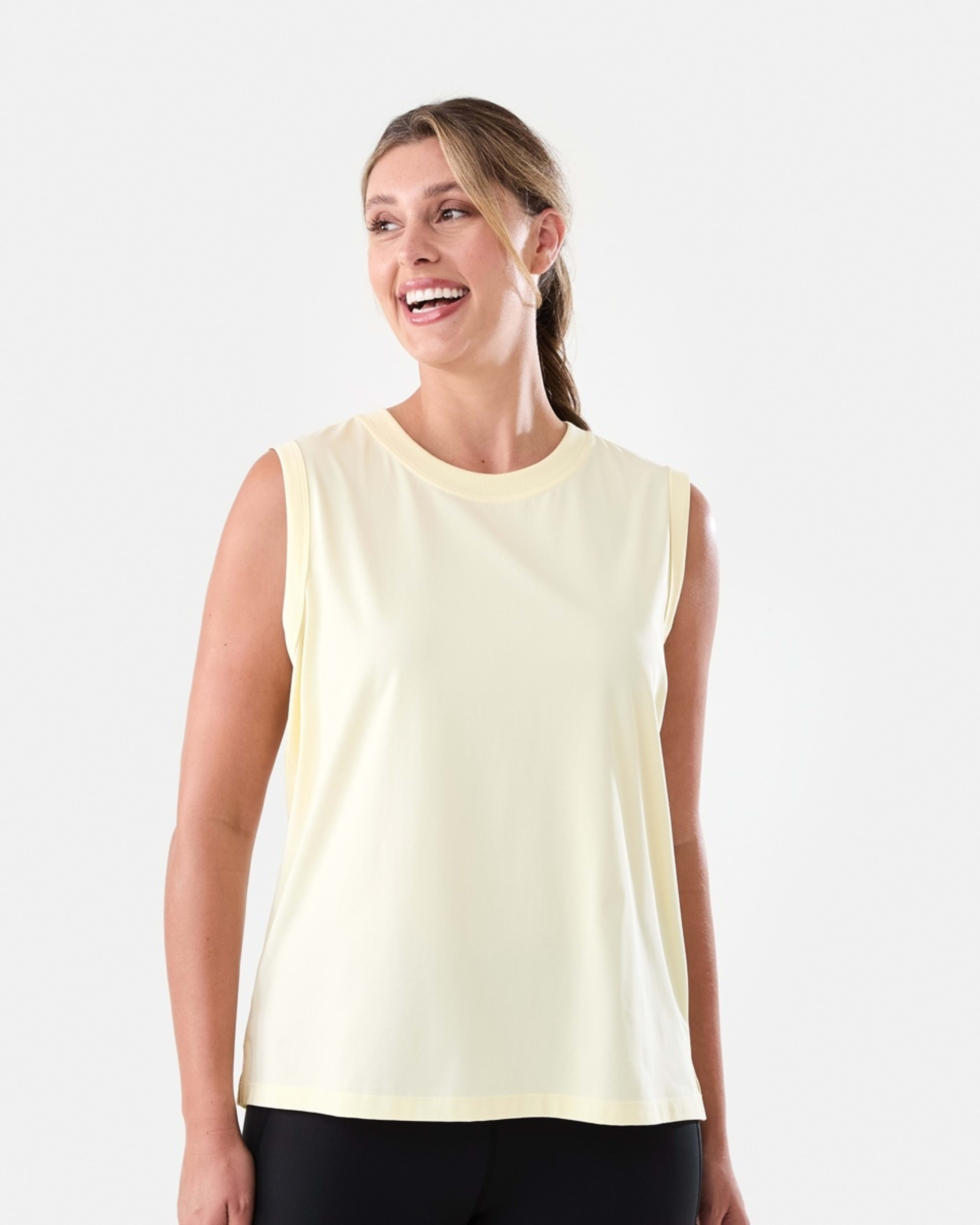 1 Active Womens Muscle Tank Ylw Lemon, 1 of 6