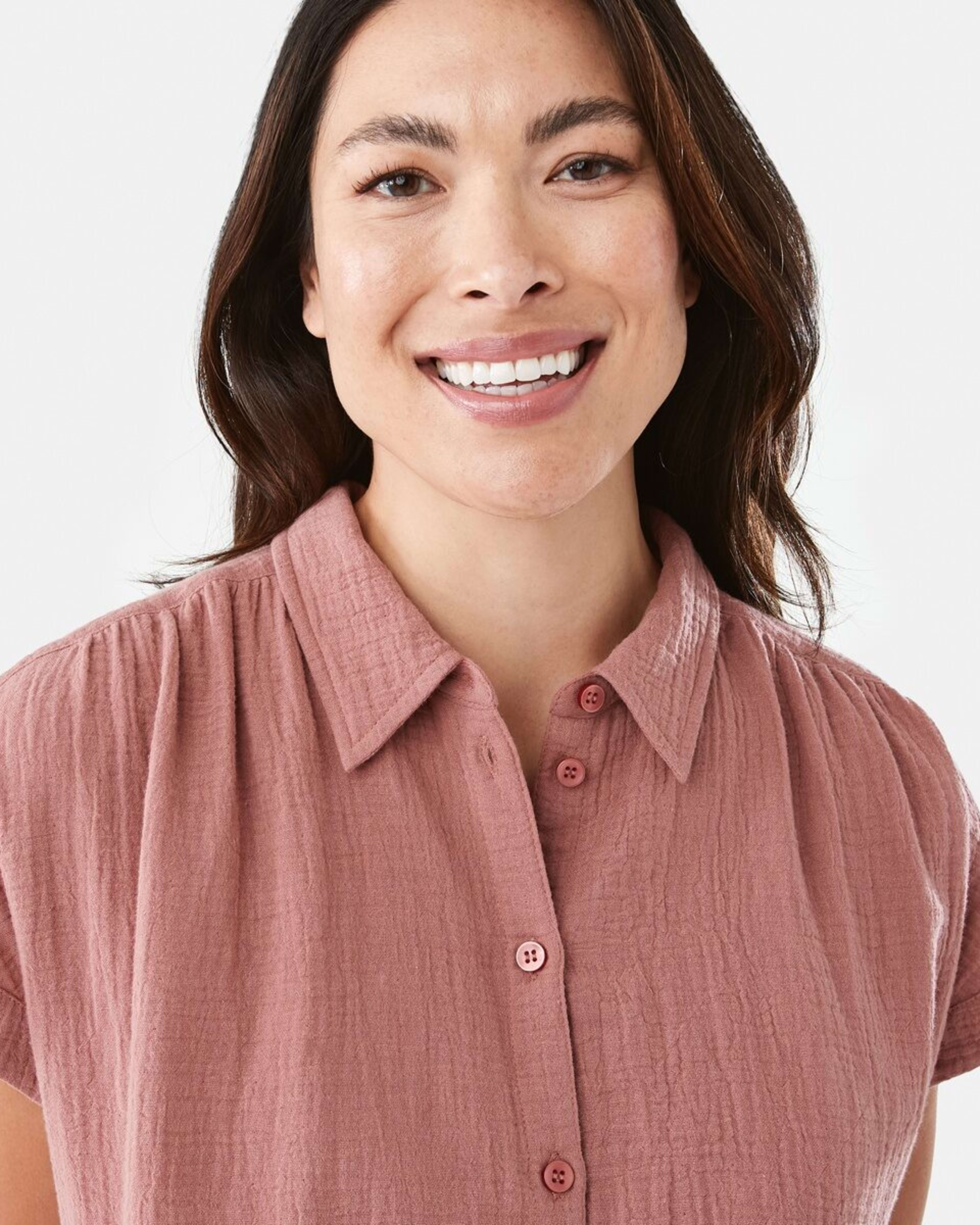 4 Short Sleeve Double Cloth Top Soft Red, 4 of 7