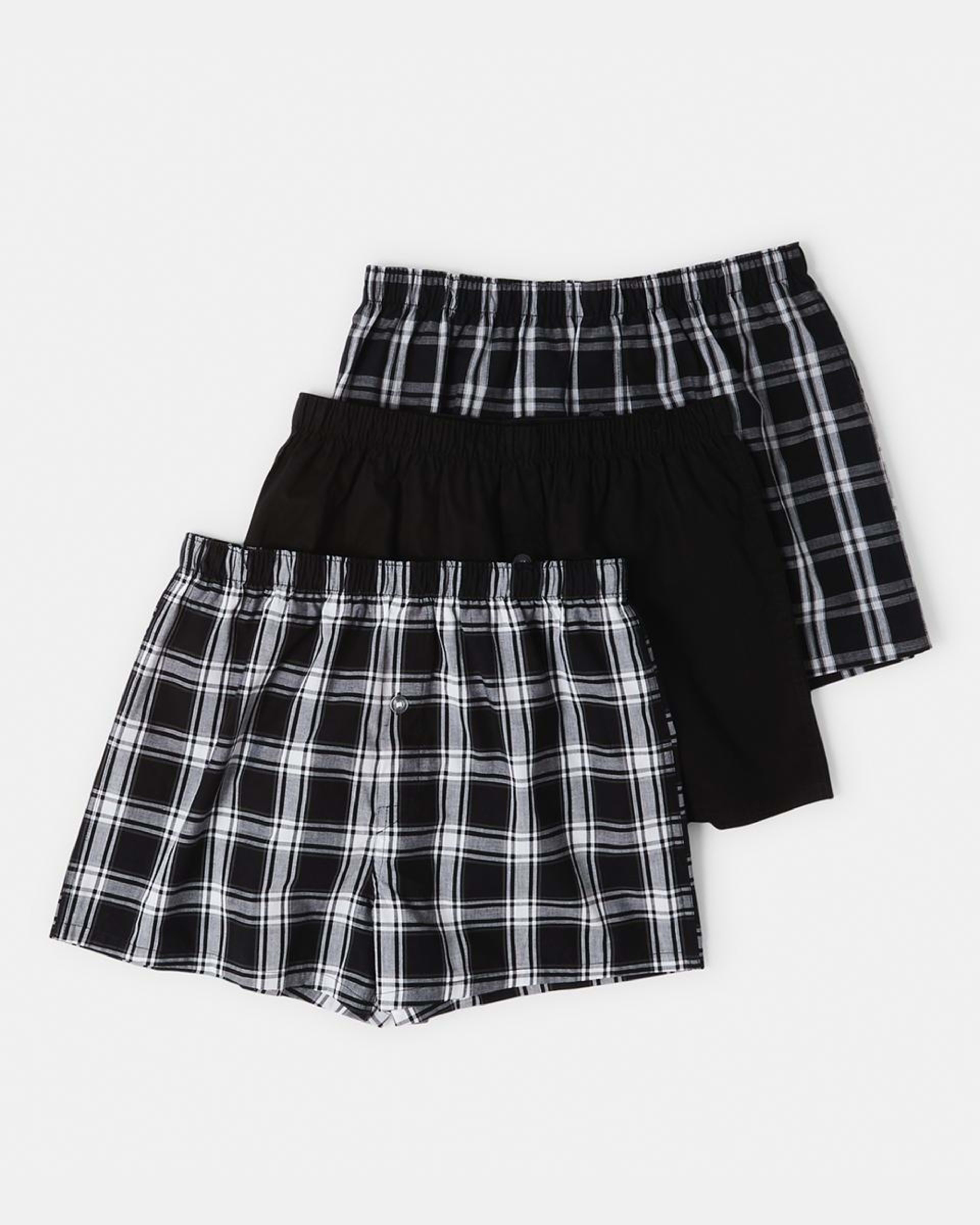 1 3 Pack Alpha Classic Woven Boxers Blkchkpk