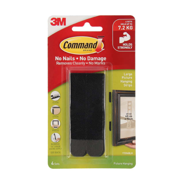 Command Picture Hanging Strips Large Black Kmart