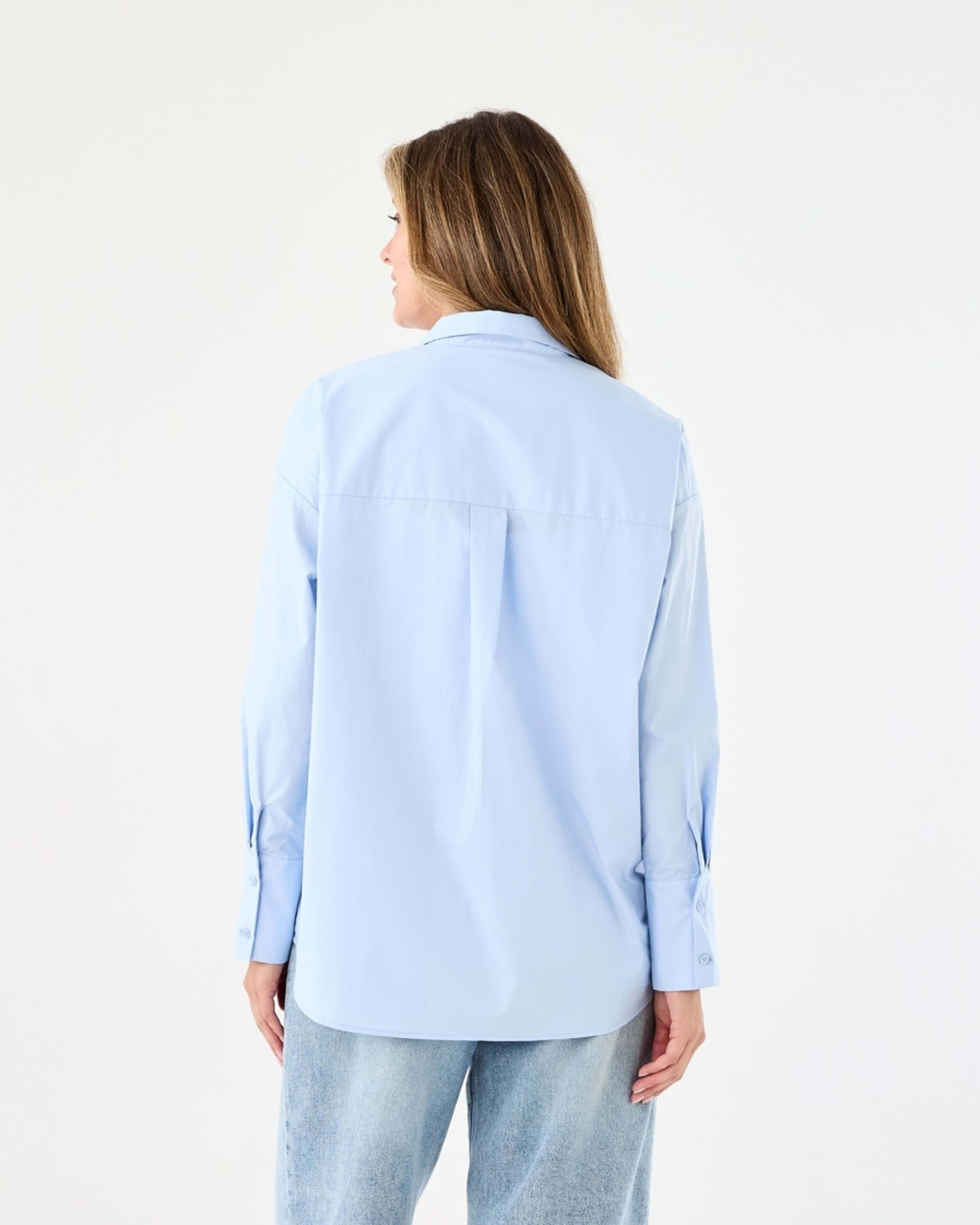 4 Long Sleeve Oversized Cotton Shirt Bruni Blue, 4 of 7