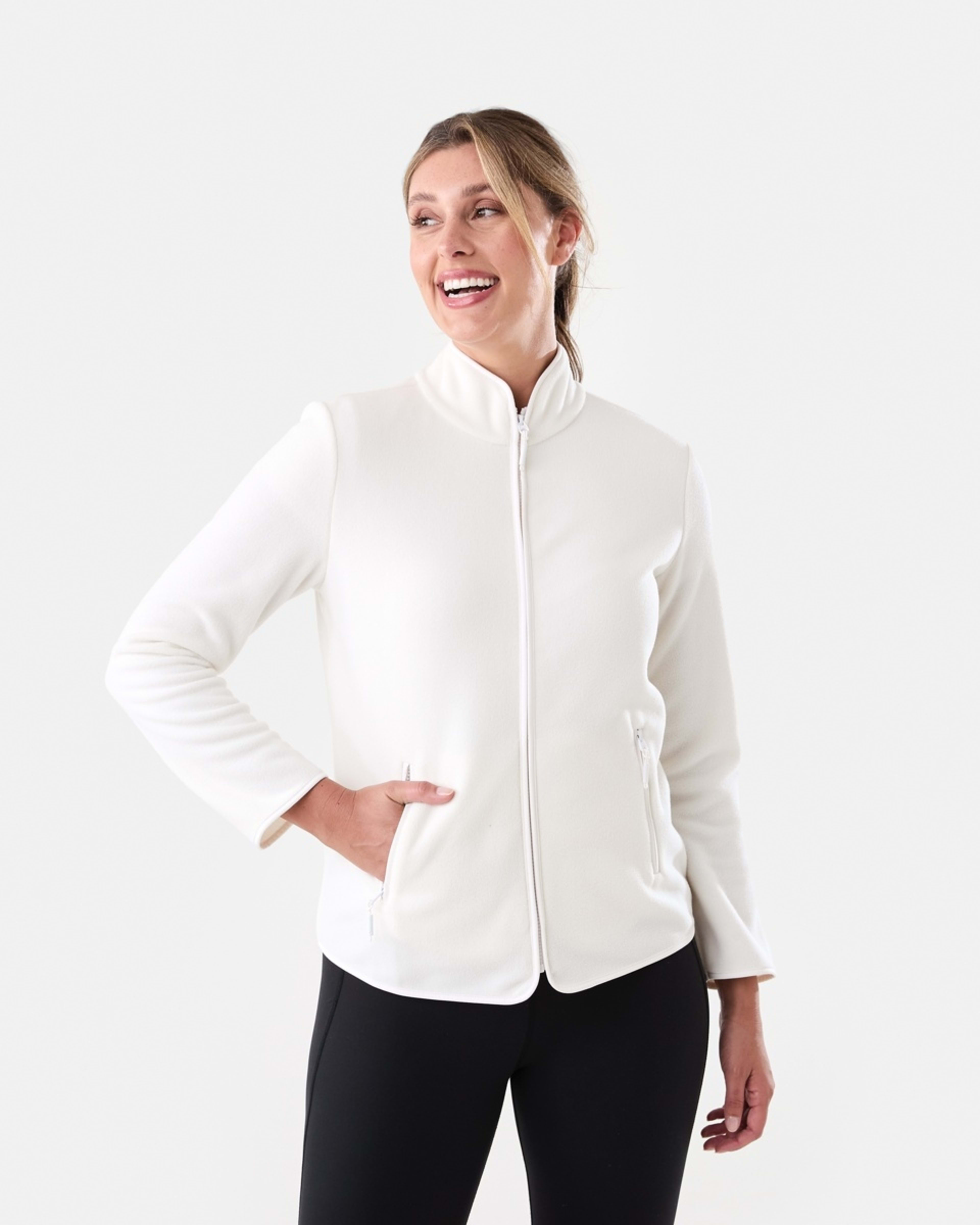 2 Outdoor Polar Fleece Jacket Ecru, 2 of 7