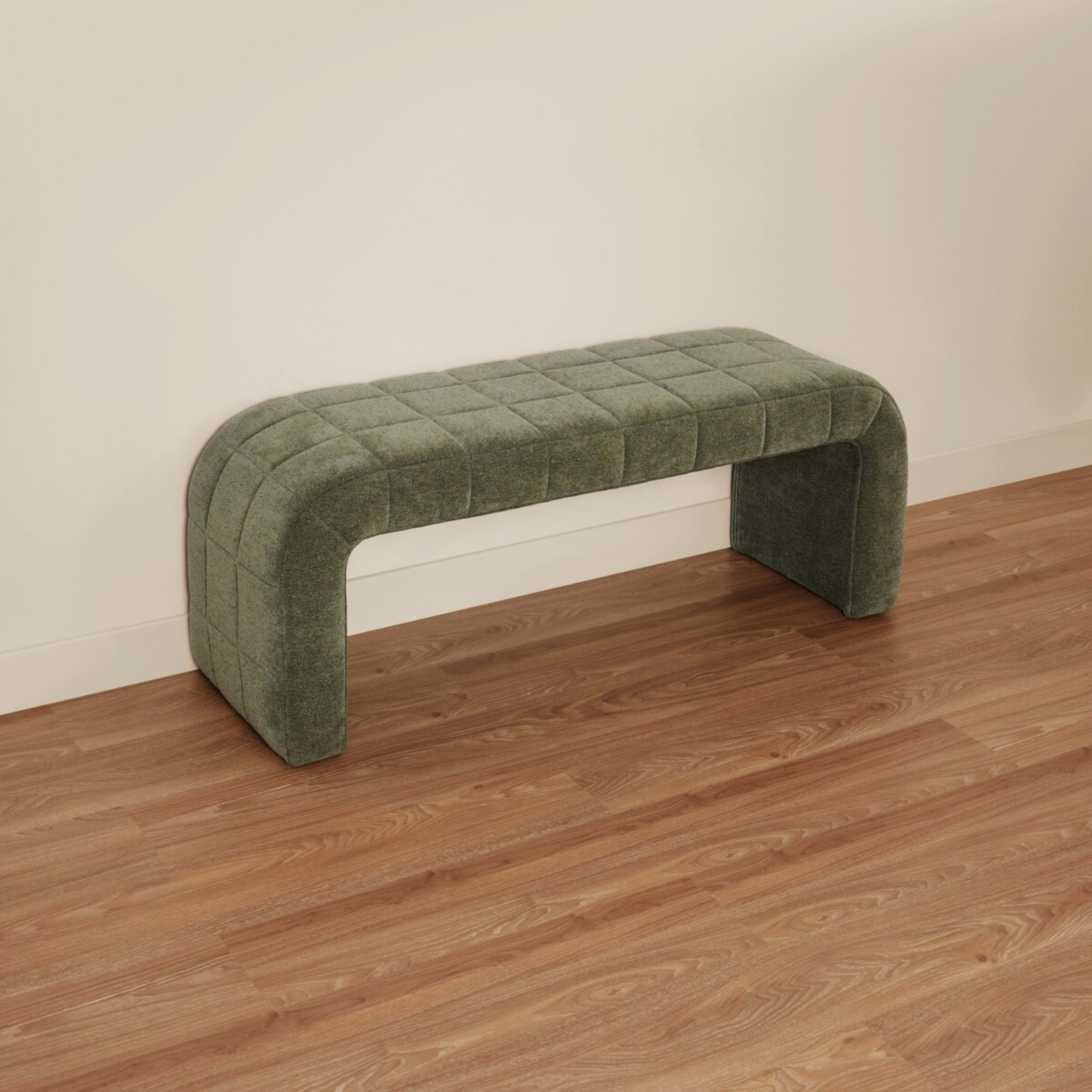 Chenille Bench - Green