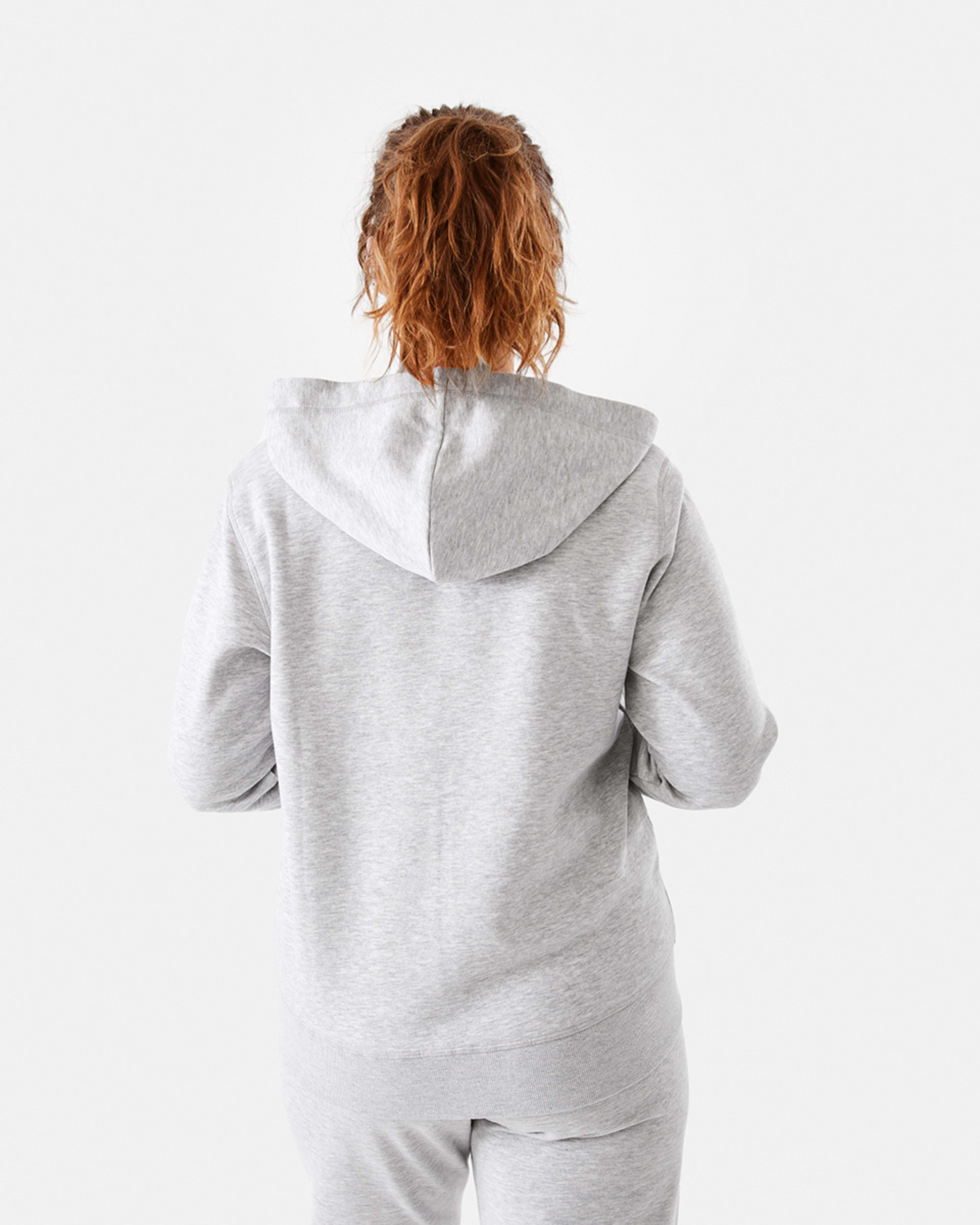 4 Active Womens Core Zip Through Hoodie Grey Marle, 4 of 9