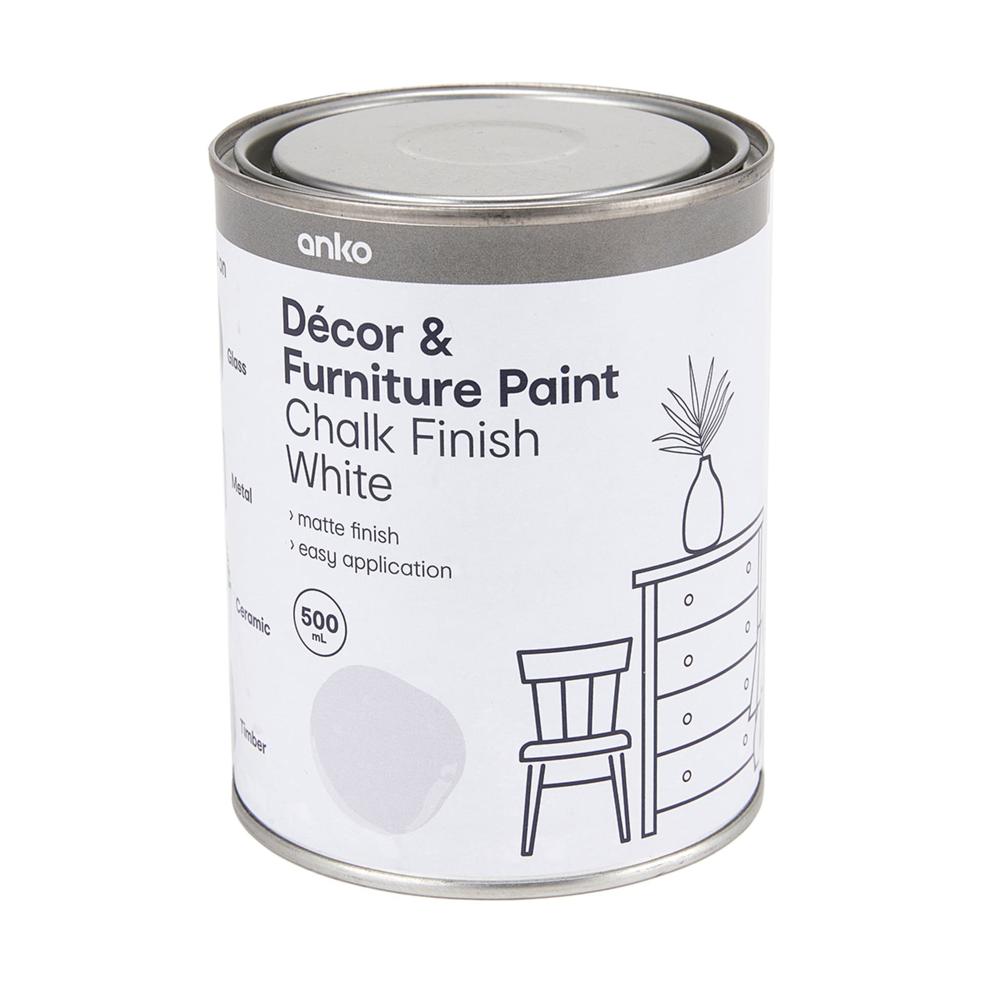 Decor & Furniture Paint Chalk Finish White Kmart