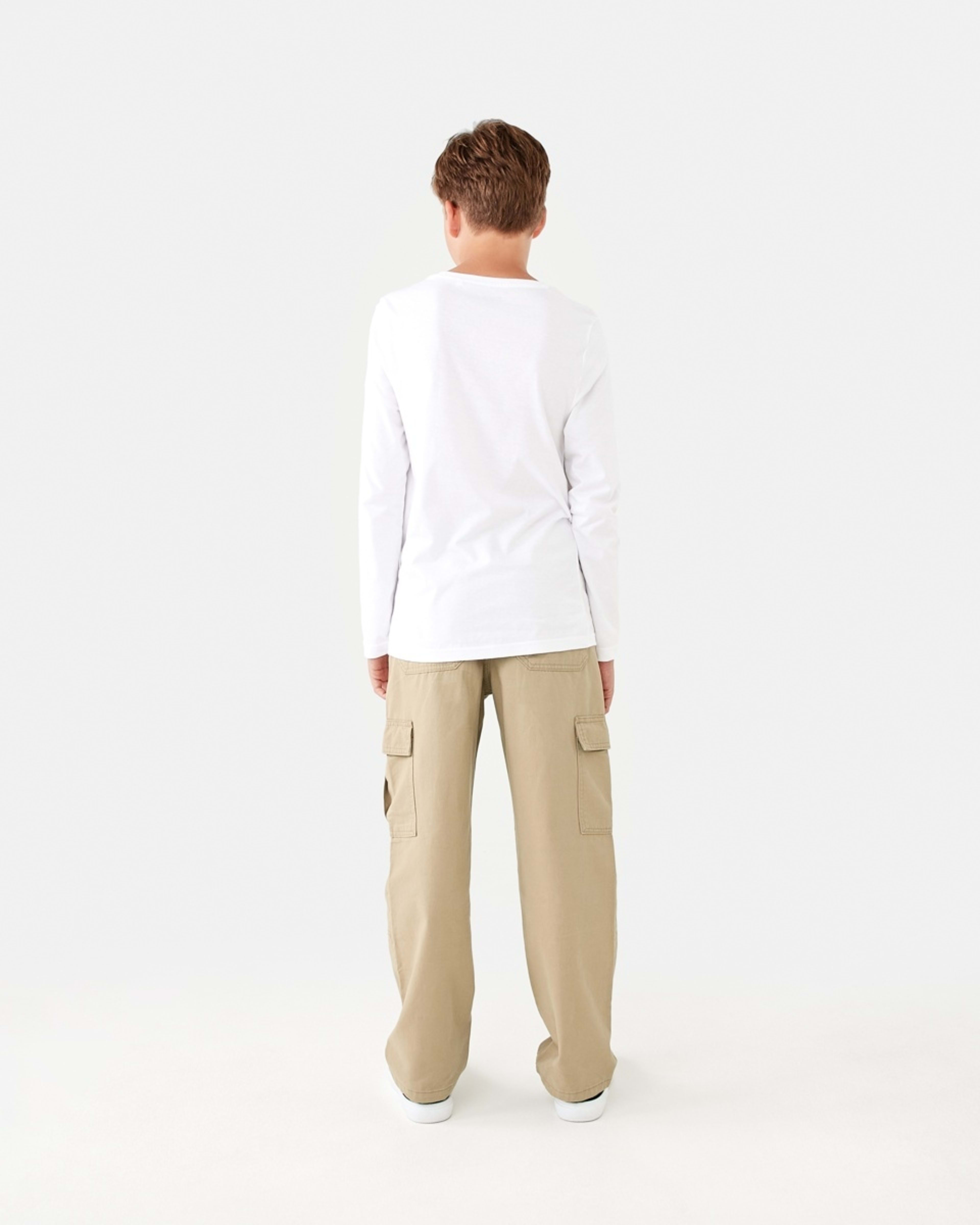 6 Long Sleeve Plain T-shirt White, 6 of 8