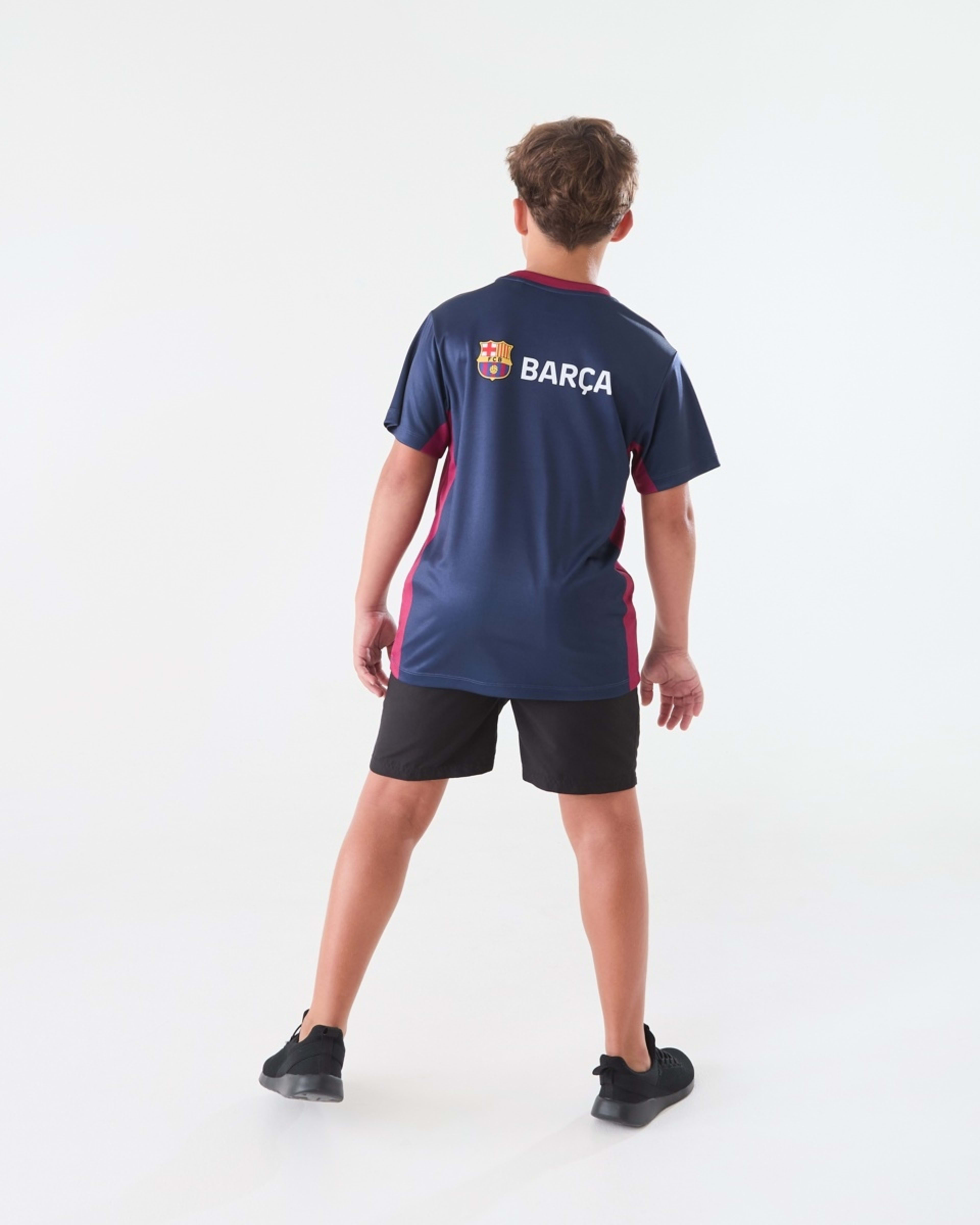 7 Official Youth Barcelona Panel Jersey T-shirt Navy, 7 of 7