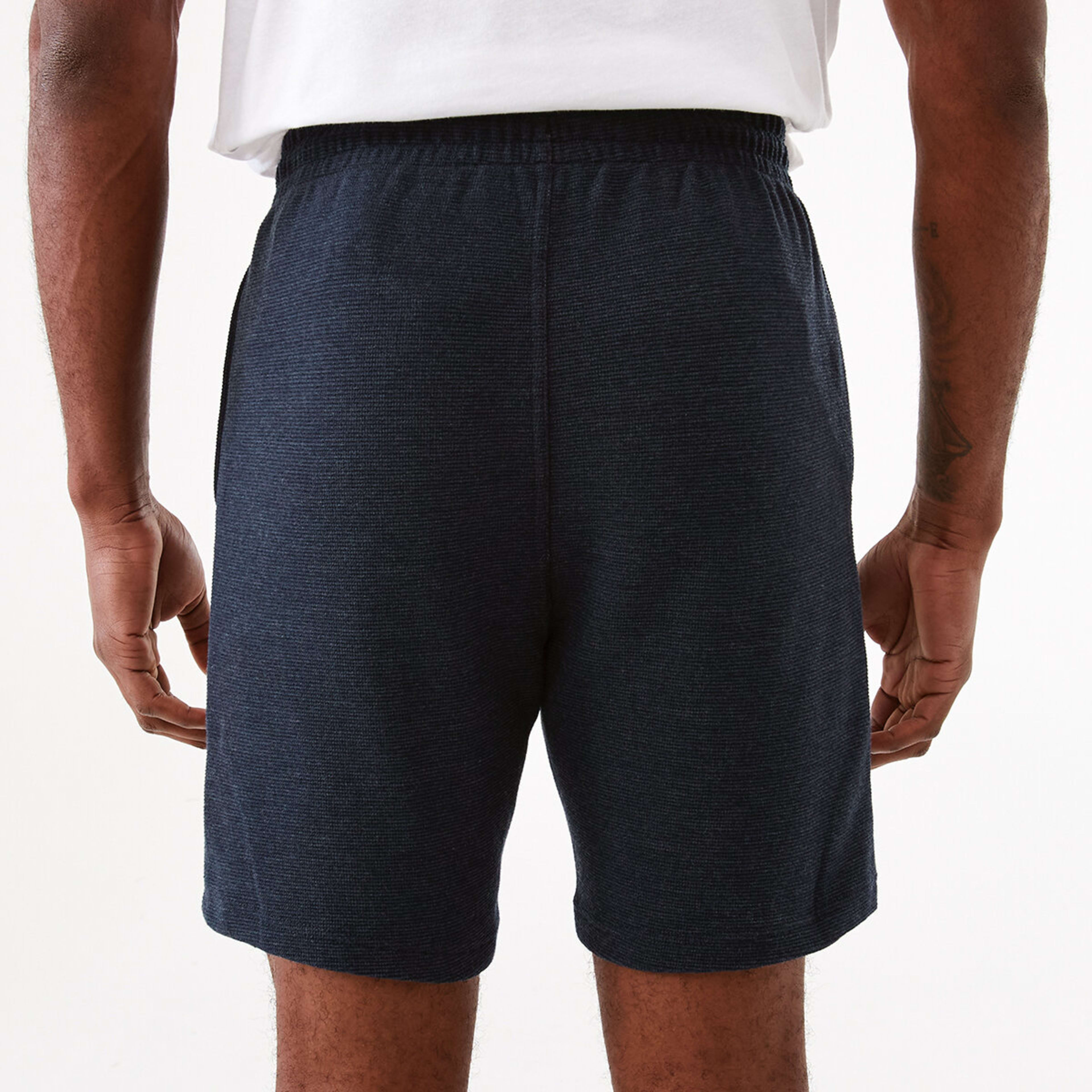 3 Textured Fleece Shorts Blu Marle, 3 of 6