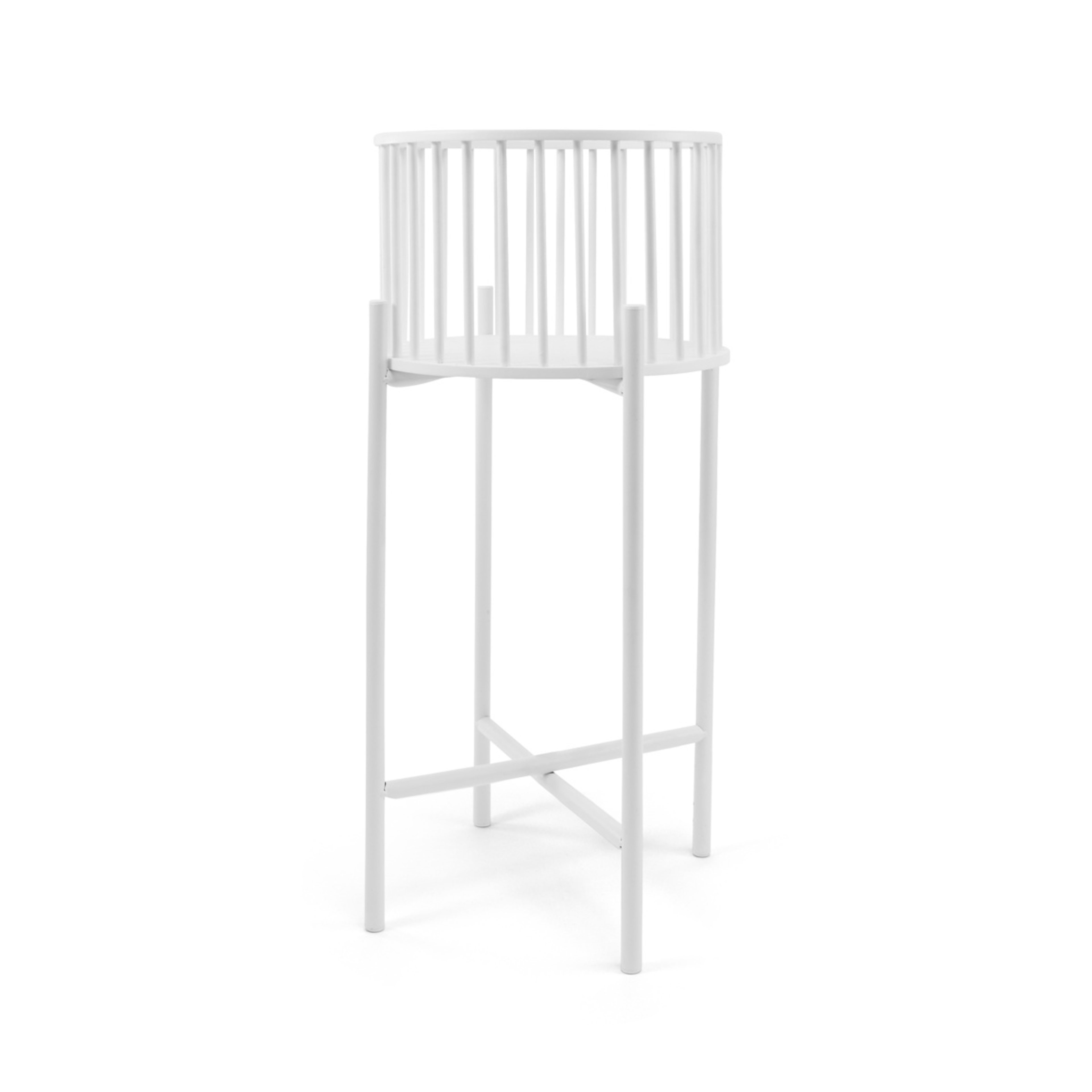 2 White Slatted Pot Holder, 2 of 7
