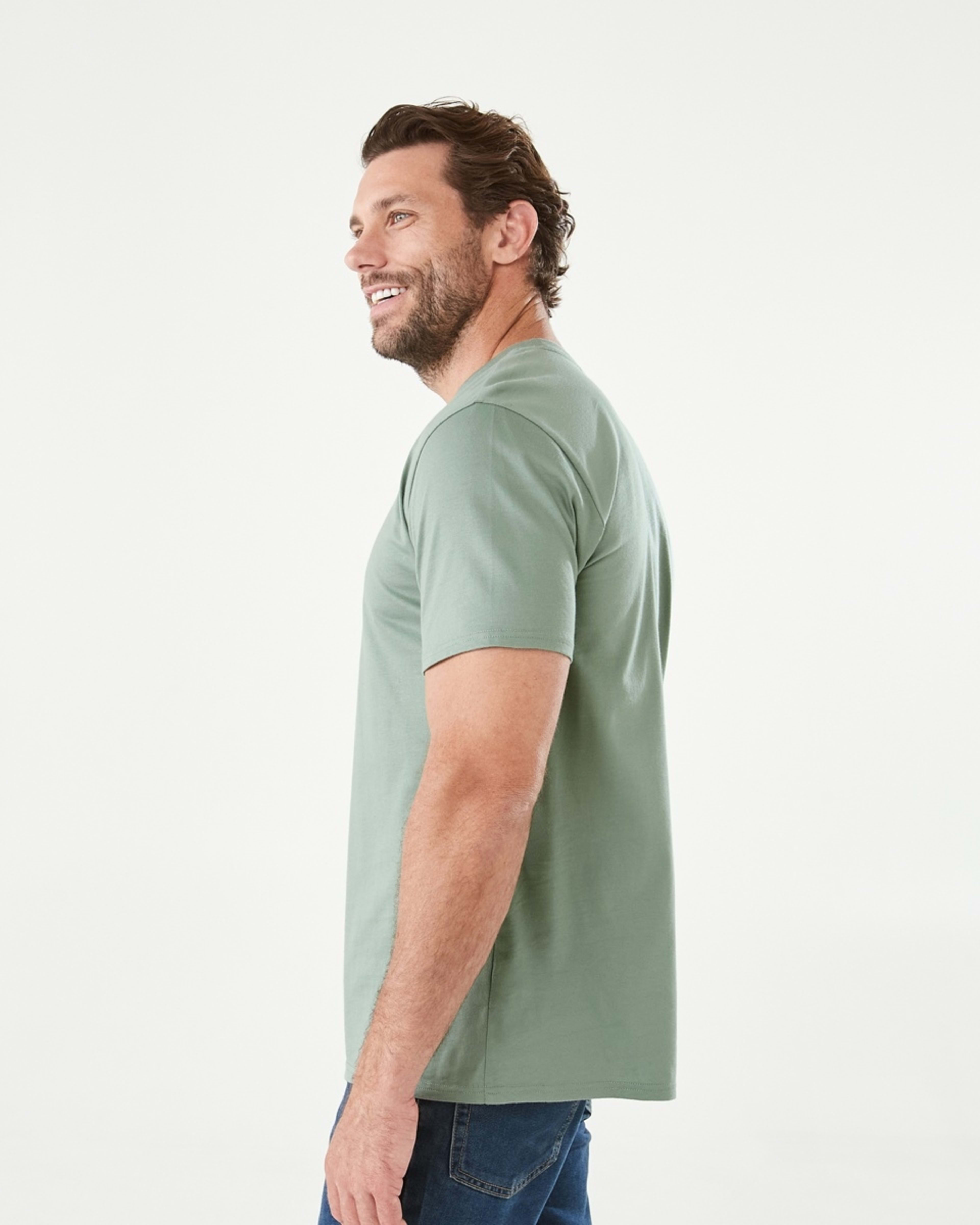 2 Australian Cotton Crew Neck T-shirt Chin Green, 2 of 5