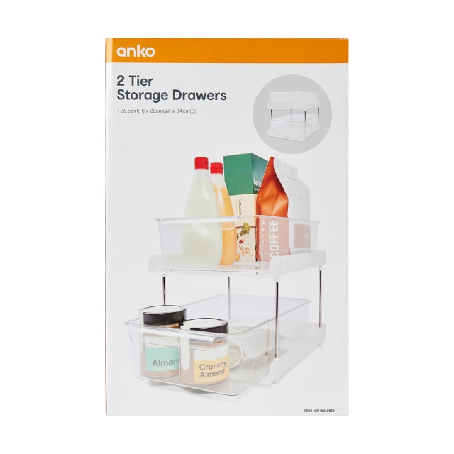 2 Tier Storage Drawers Kmart