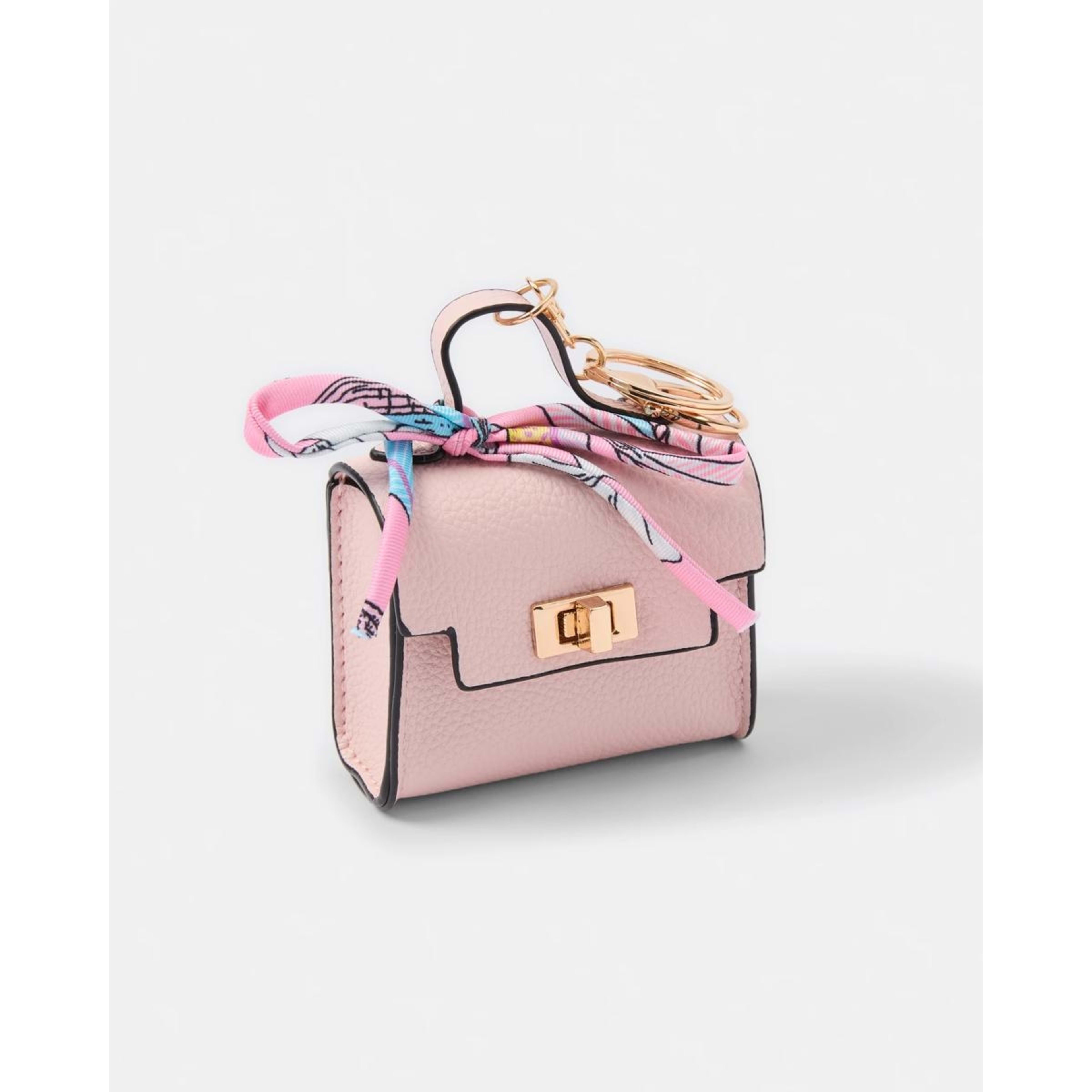 2 Bag Charm Keyring - Pink and Gold Tone, 2 of 3