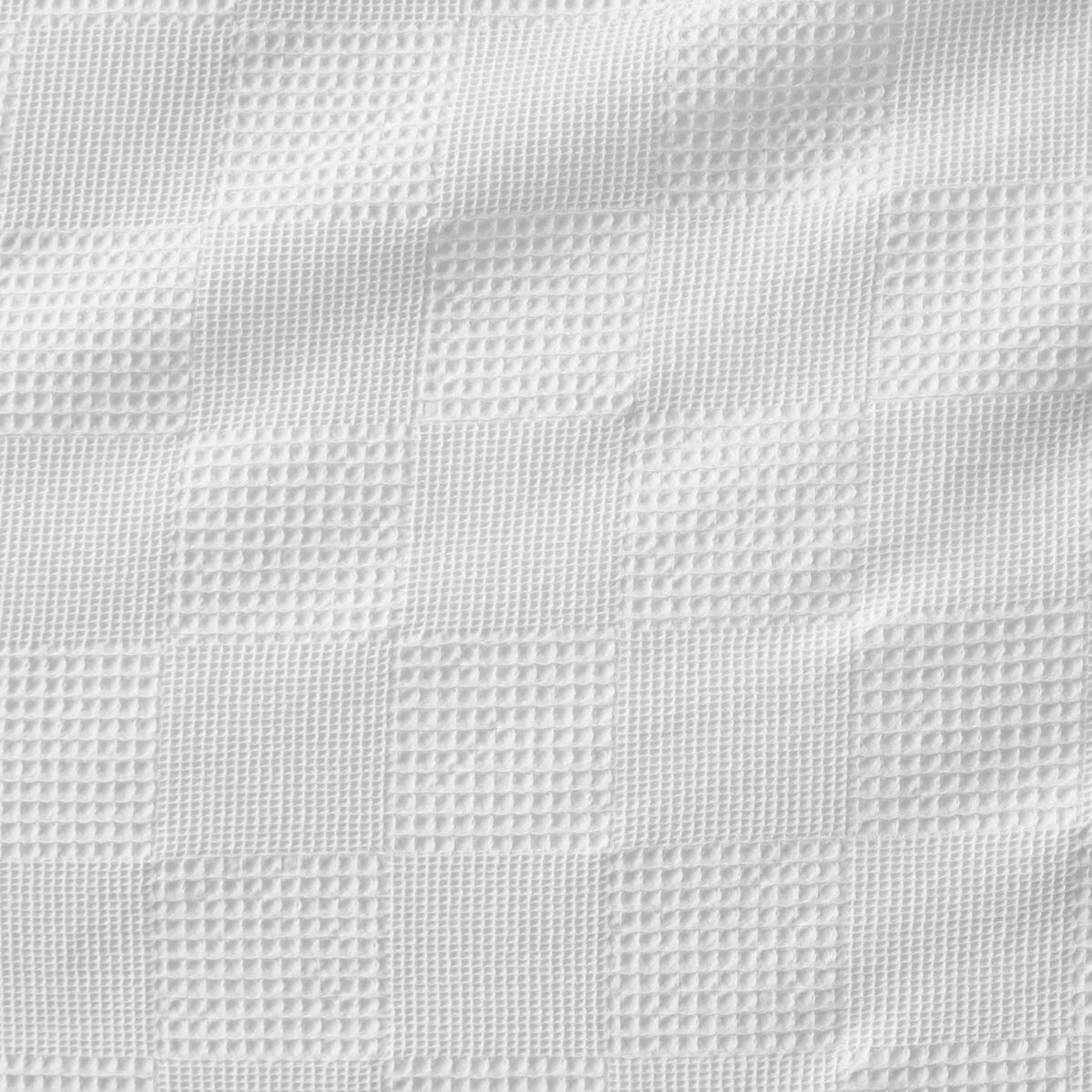 6 Check Waffle Cotton Quilt Cover Set - Double Bed, White, 6 of 6