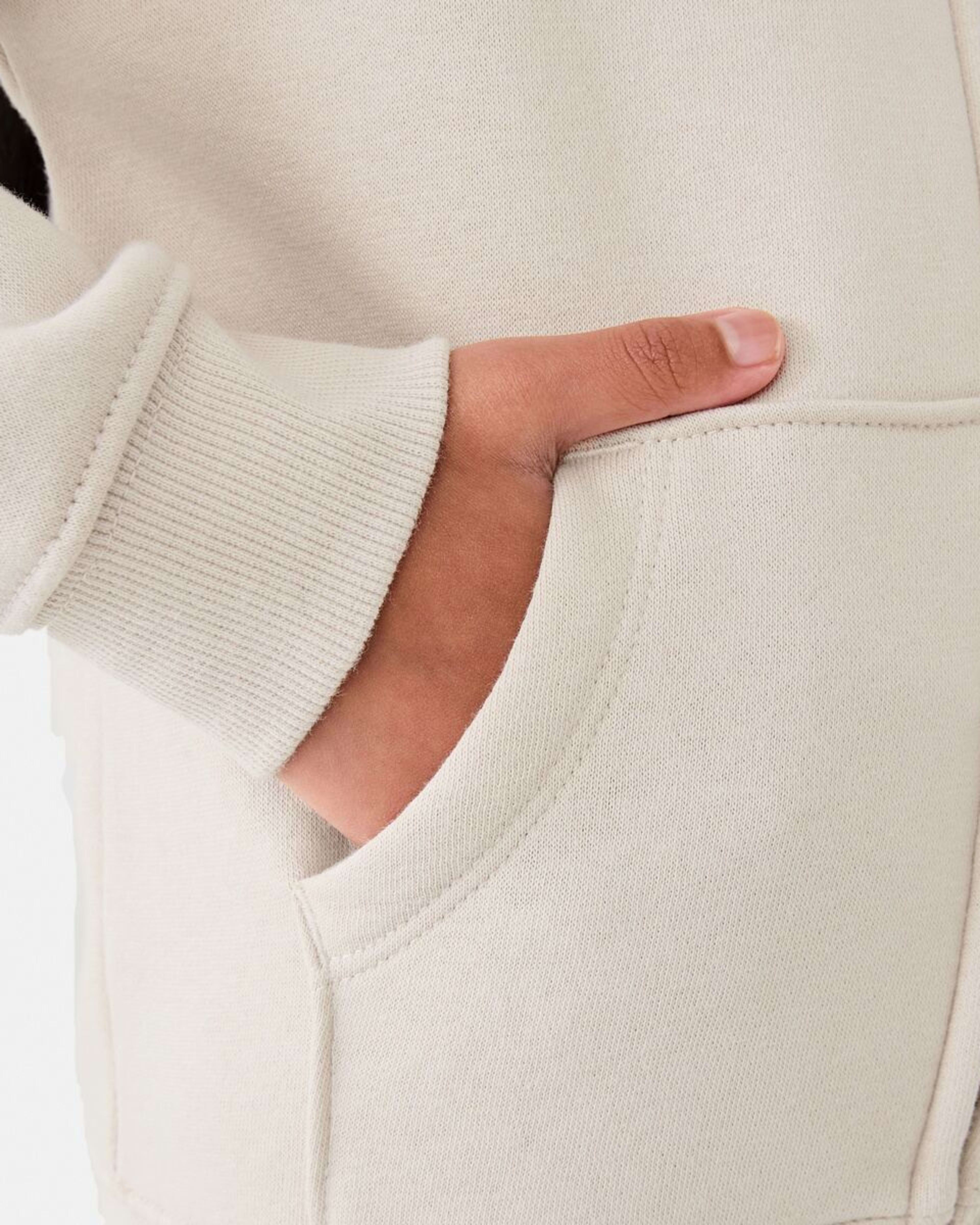 6 Zip Through Hoodie Crm Beige, 6 of 10