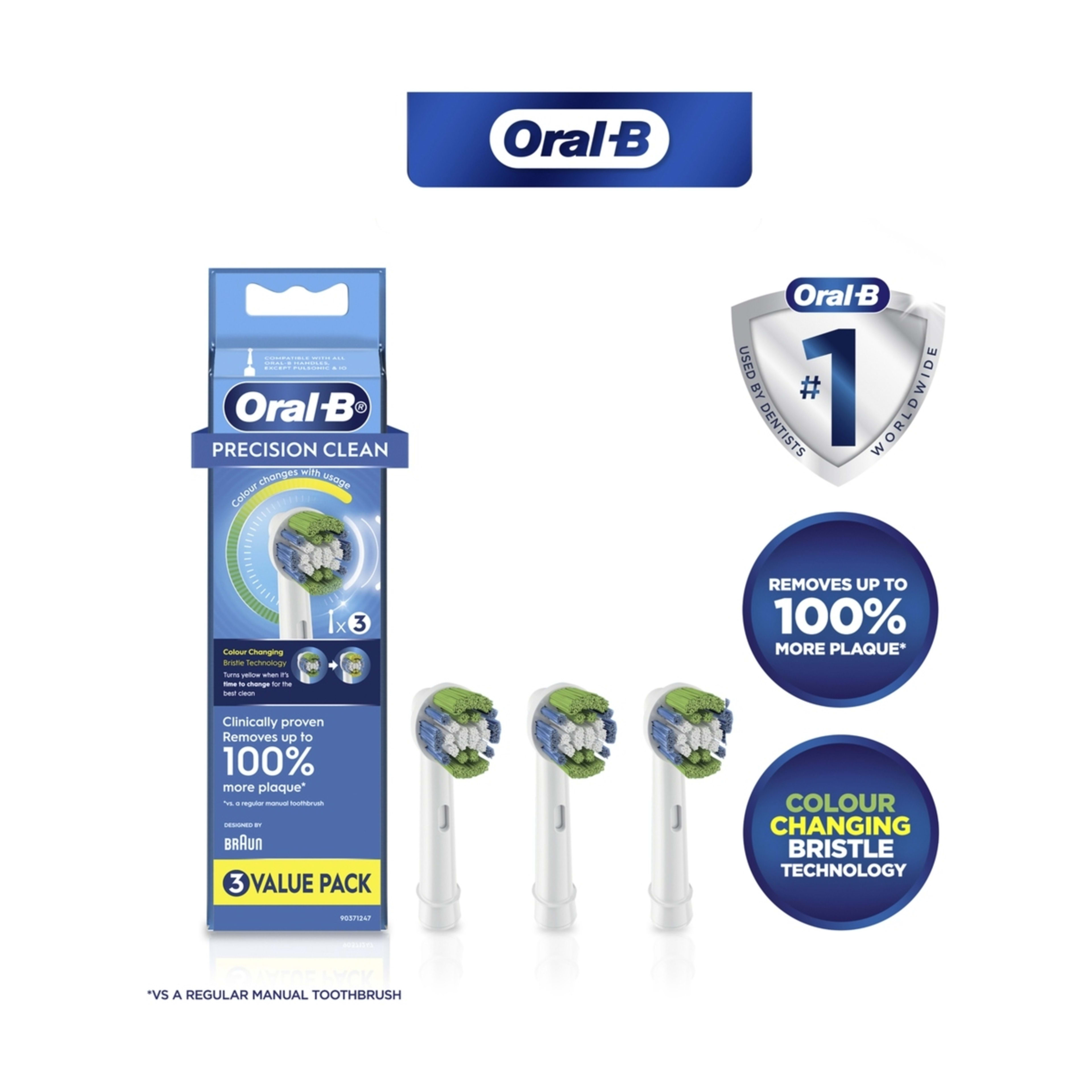 OralB 3 Pack Precision Clean Brush Heads Kmart