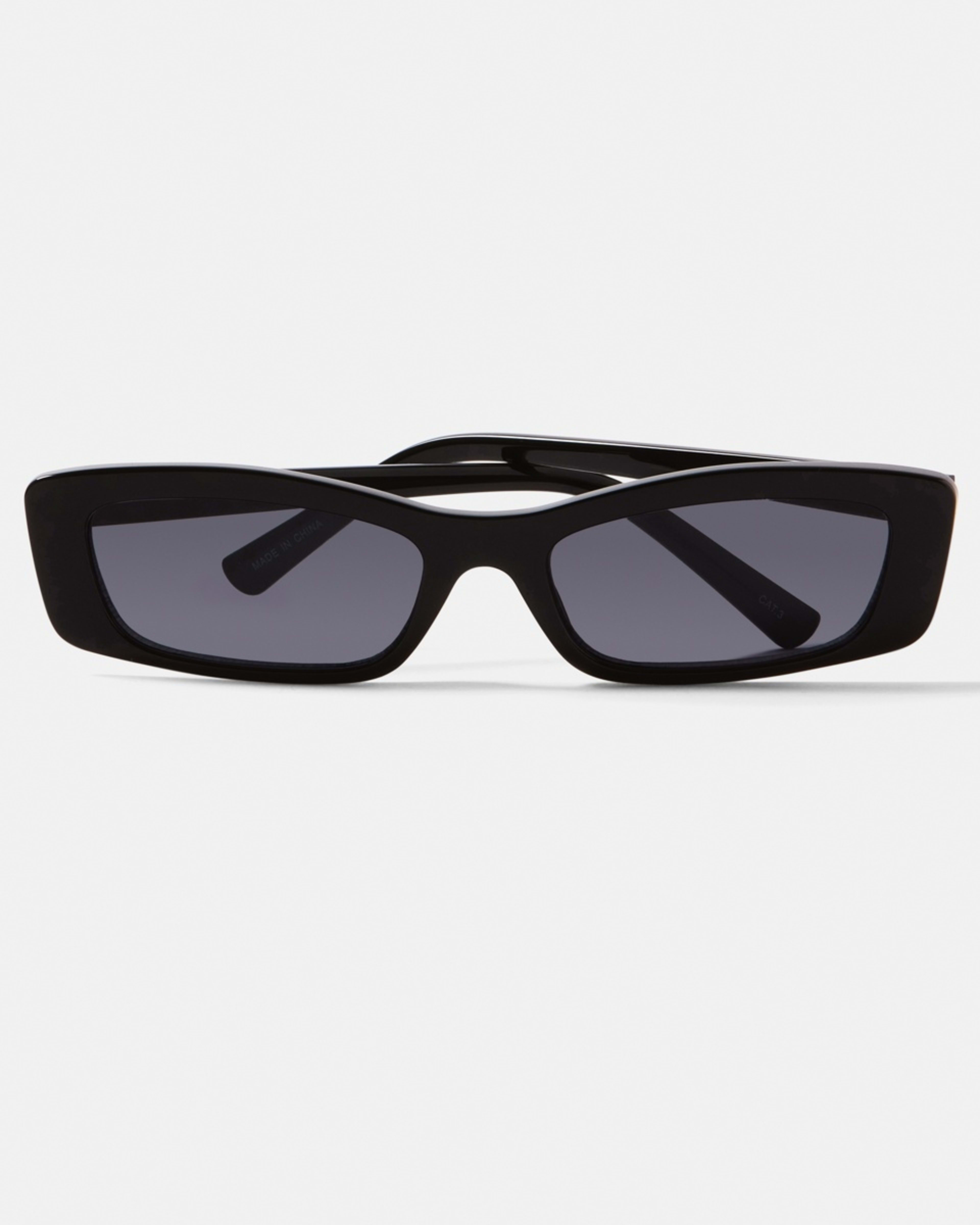 1 Womens Slim Rectangle Sunglasses ACCESSORIES BLACK, 1 of 6