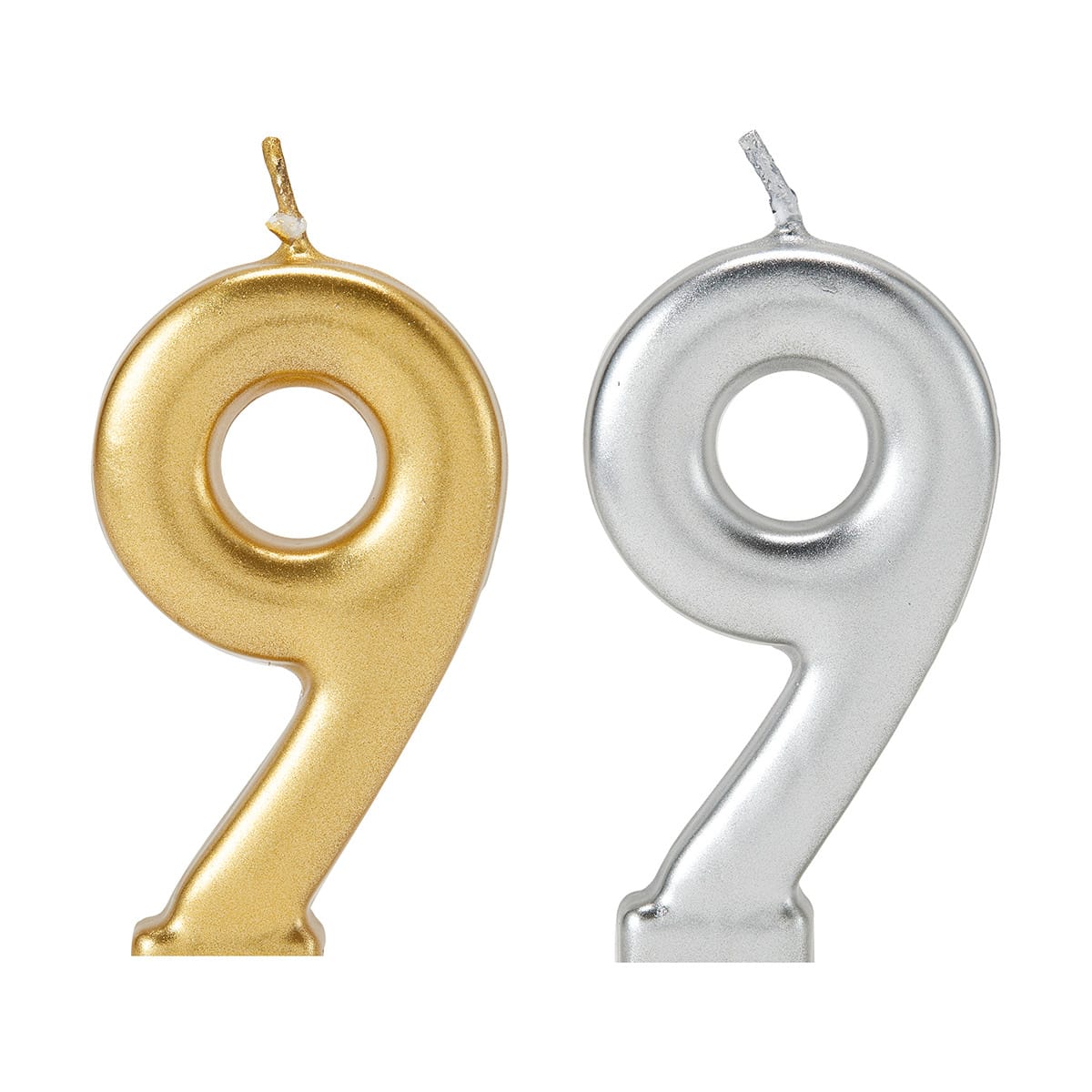 Metallic Candle Number 9 Assorted Kmart