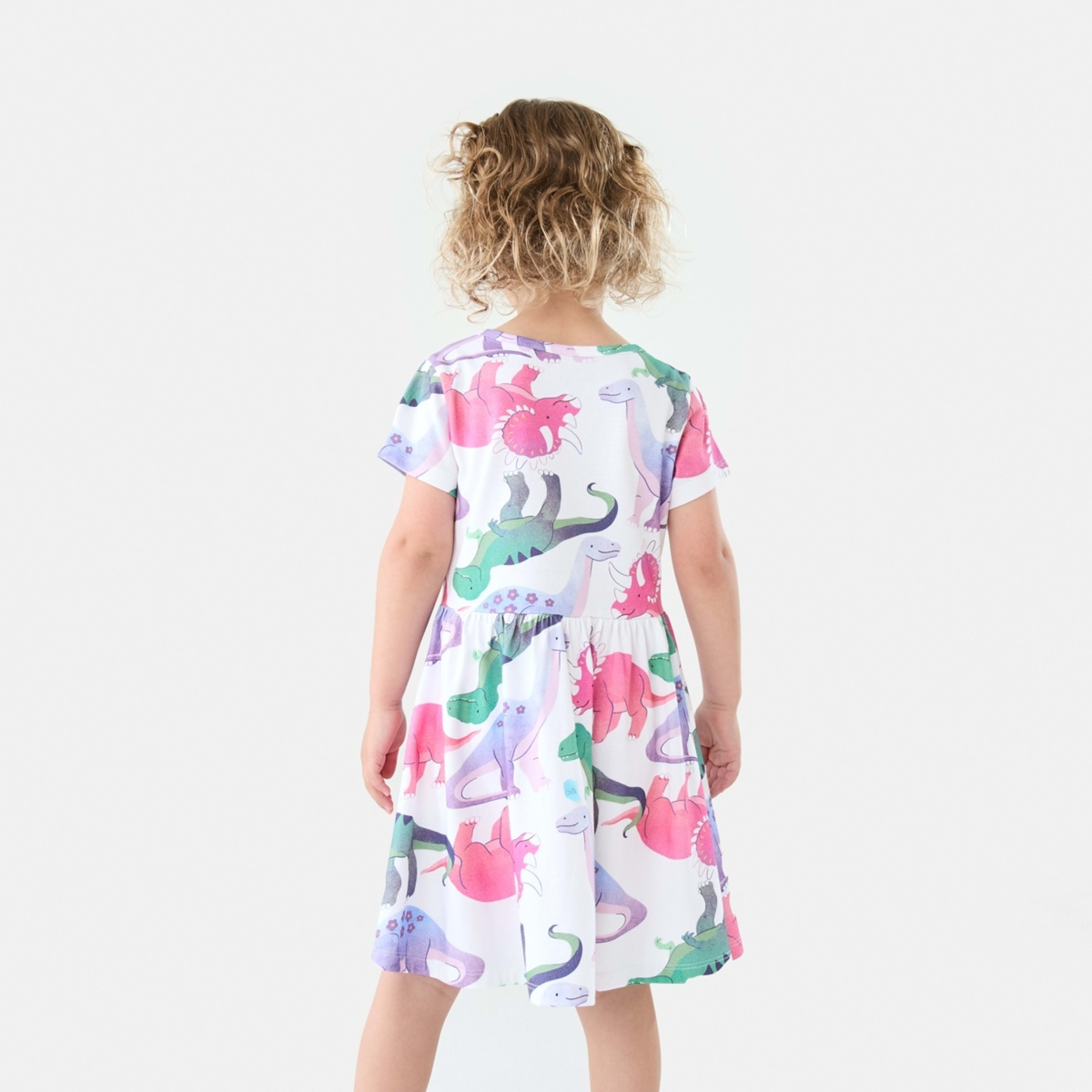 2 Jersey Dress Joyful Dinos White, 2 of 10