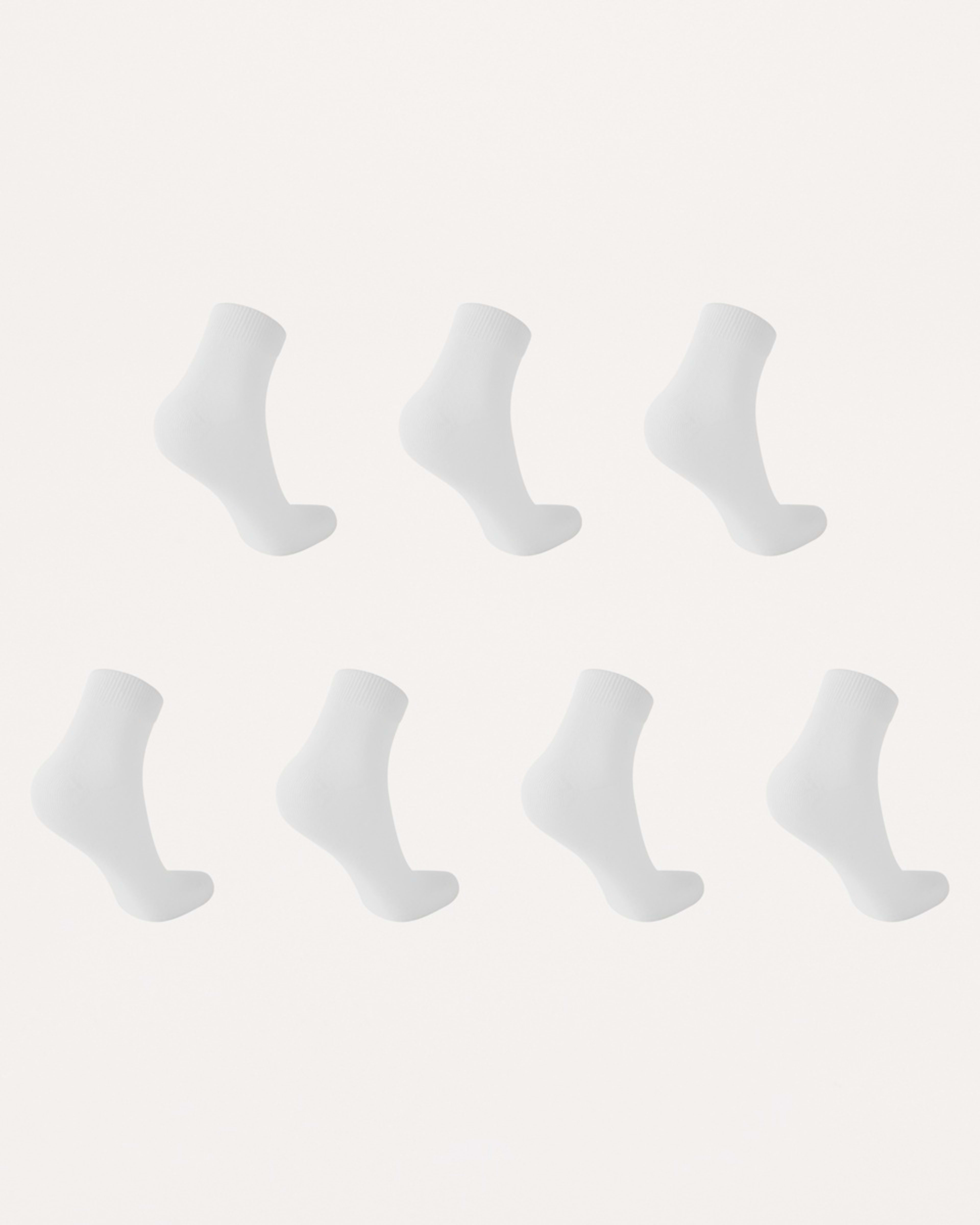 2 7 Pack Plain Anklets White, 2 of 3