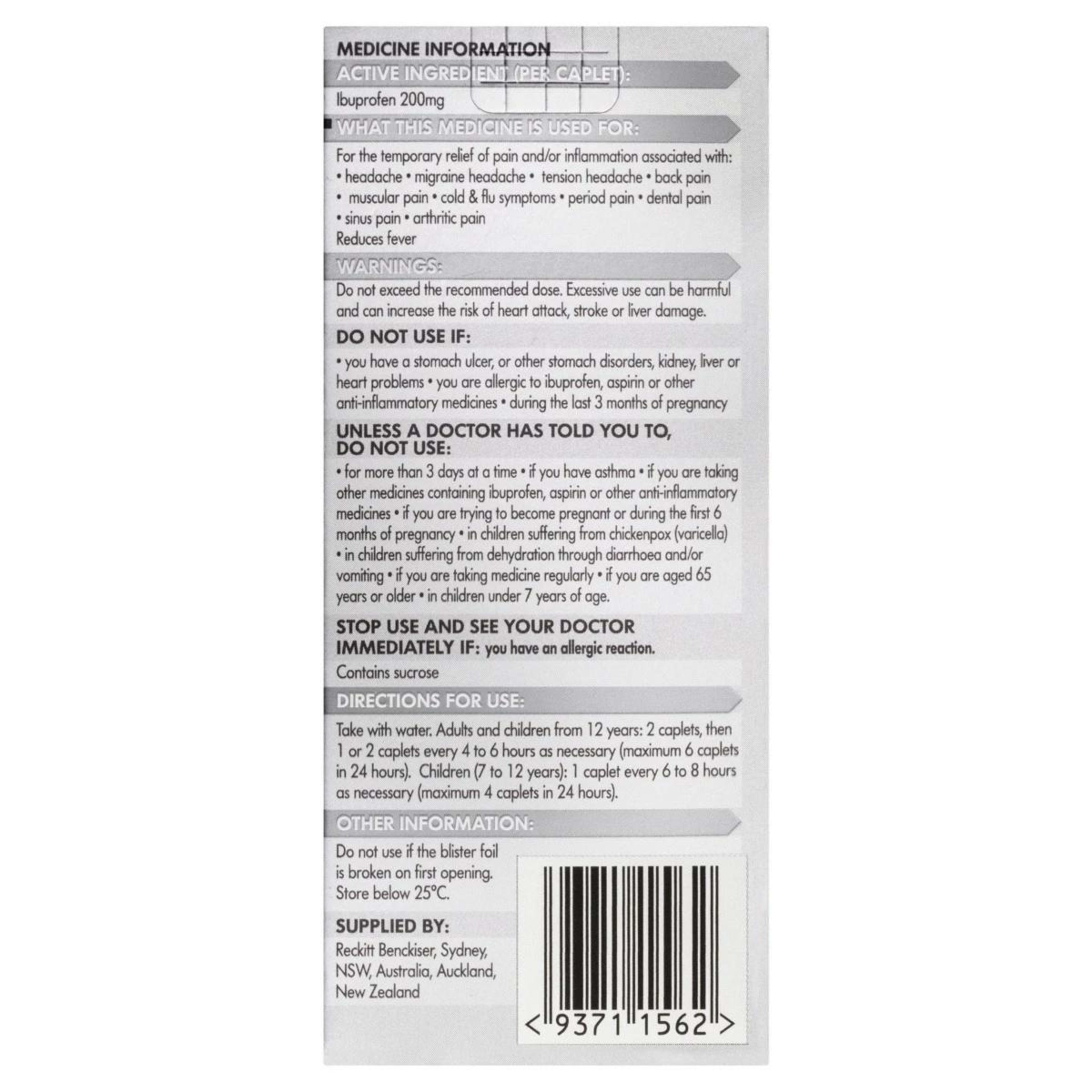 3 12 Pack Nurofen Ibuprofen 200mg tablets, 3 of 6