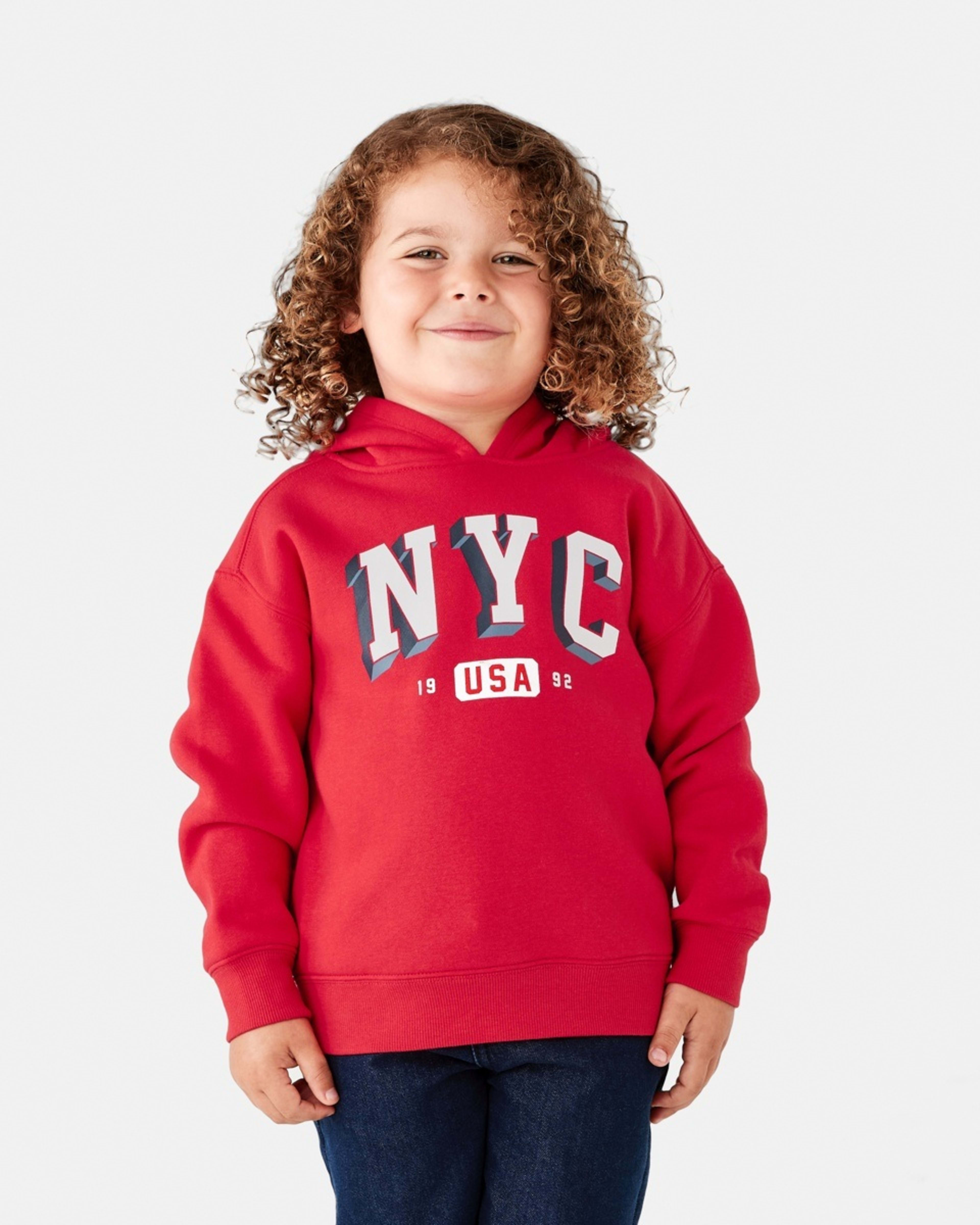 1 Print Hoodie Red Varsty