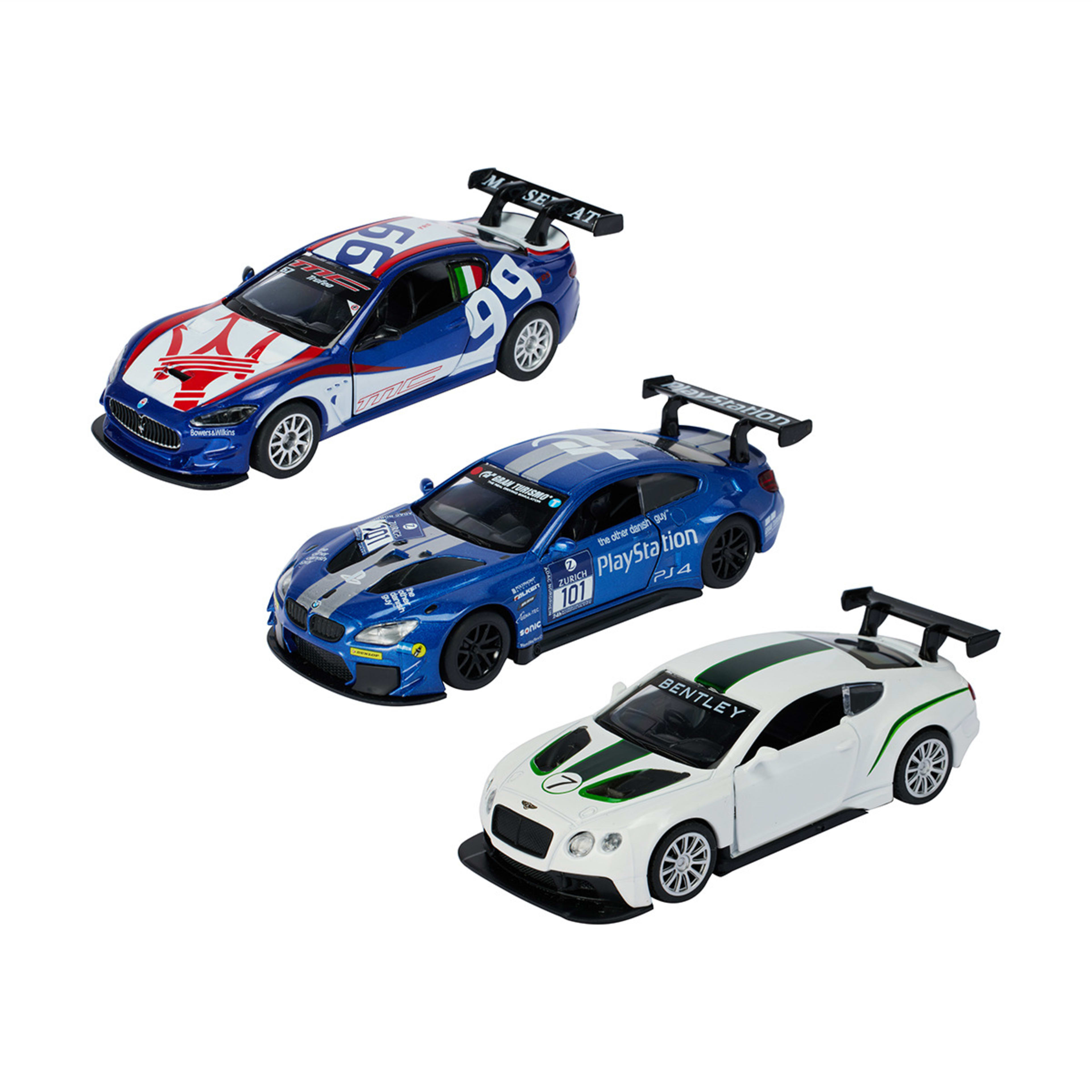 2 3 Pack Metal Speed Zone 1:38-43 Scale Diecast Cars, 2 of 9