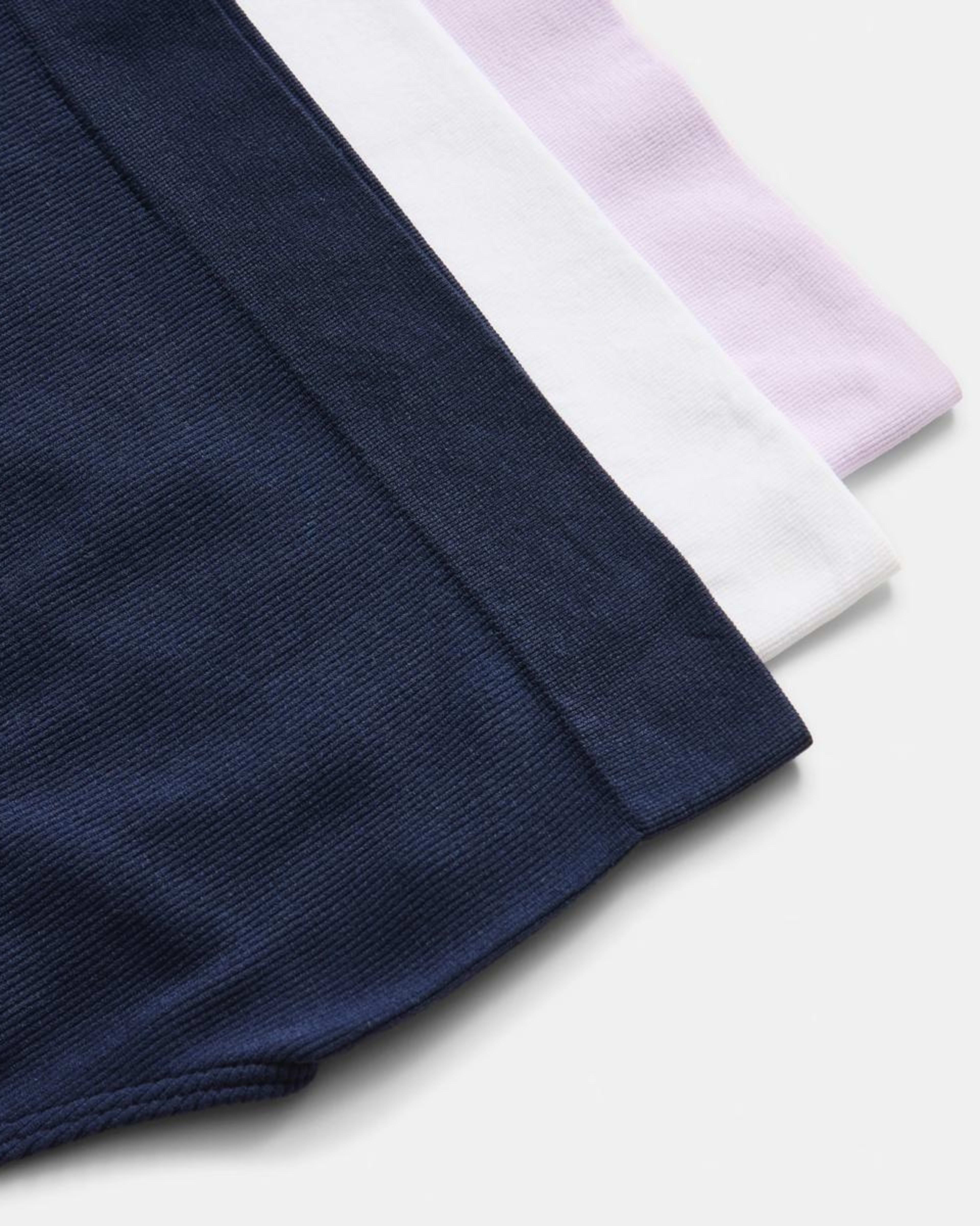 3 3 Pack Rib Seamfree Full Briefs BRIGHT LAVENDER, WHITE, DEEP NAVY, 3 of 3